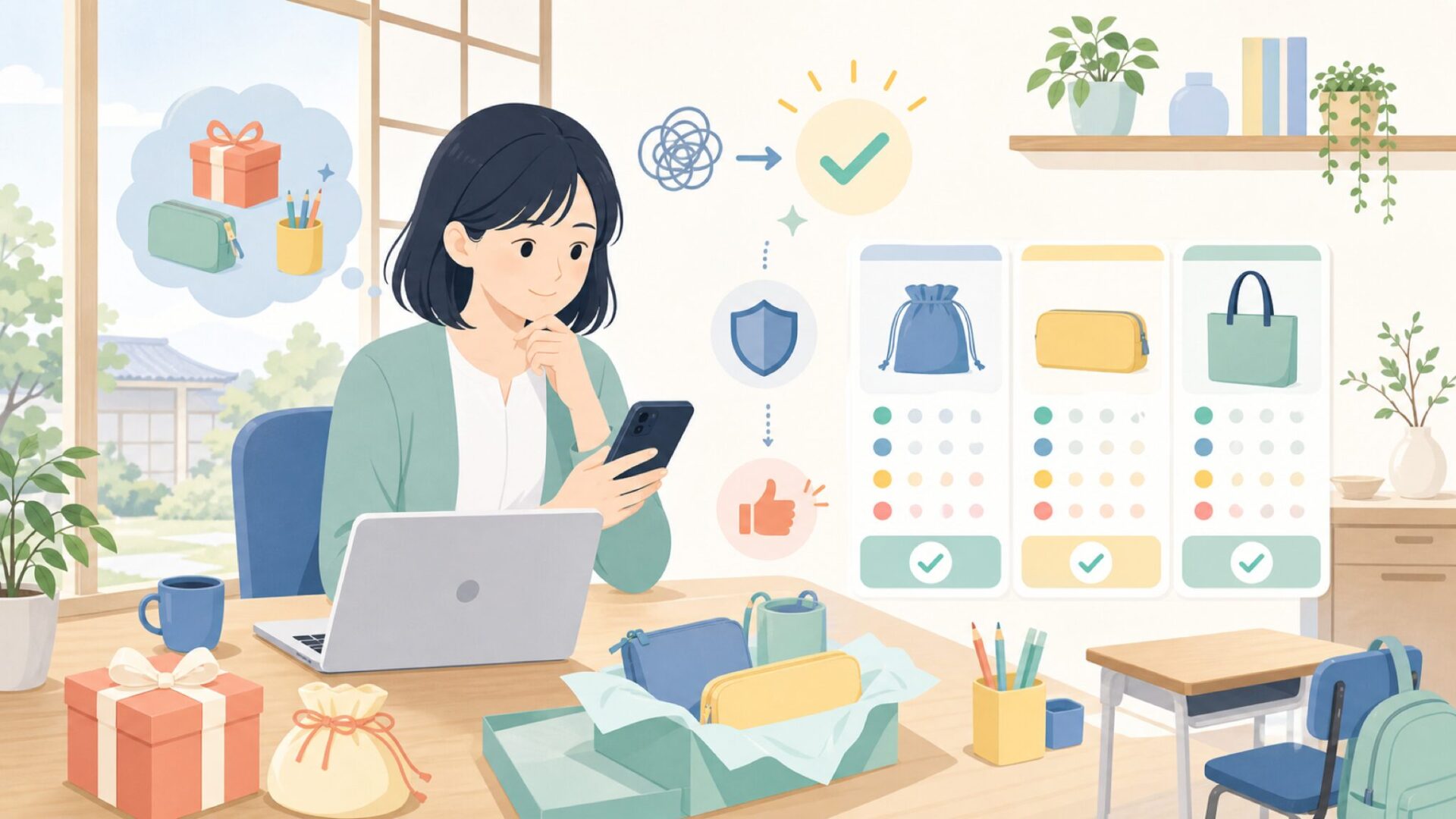 プレゼントや教室用にDritzを選ぶ際のポイントを表すイラスト