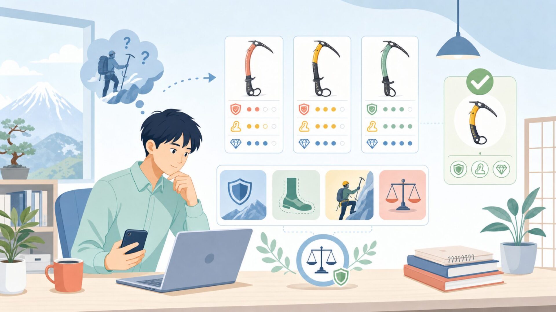 購入前に確認したいGrivelの選び方を表すイラスト