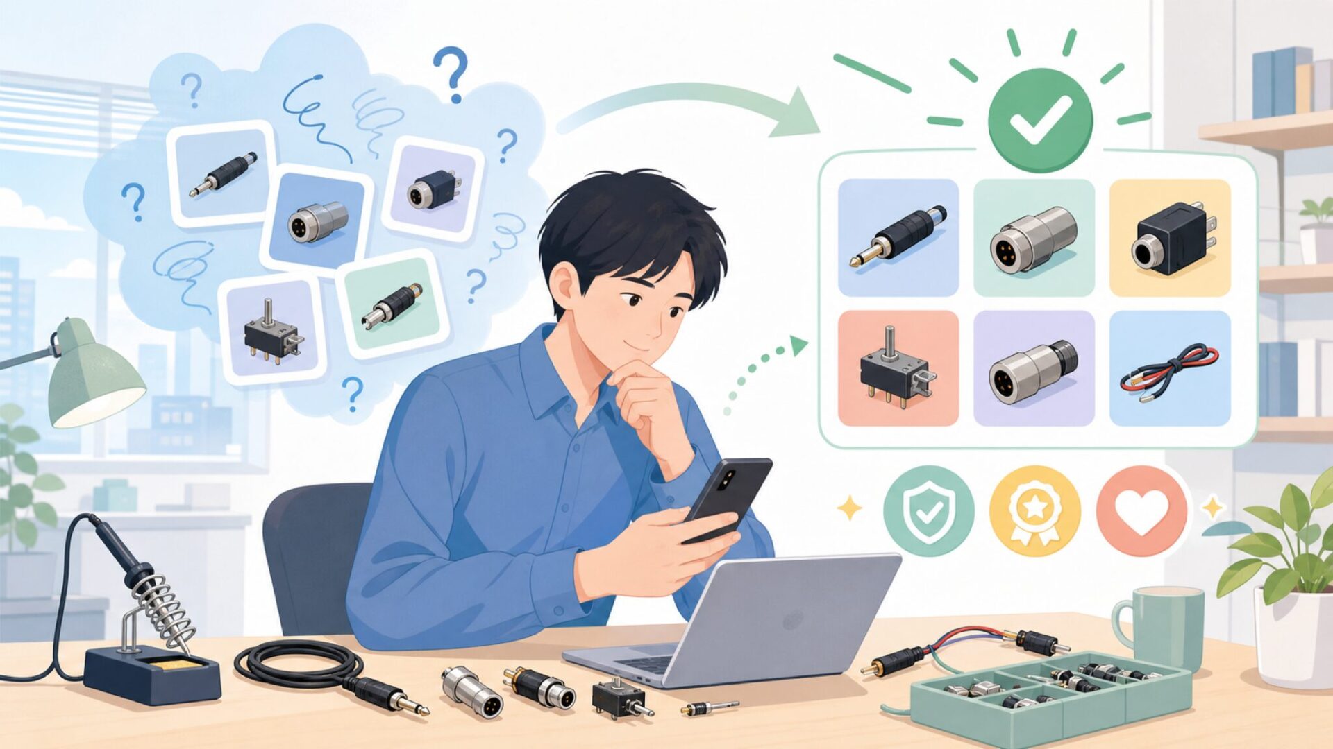 修理・製作でSwitchcraftを選ぶときの判断基準を表すイラスト