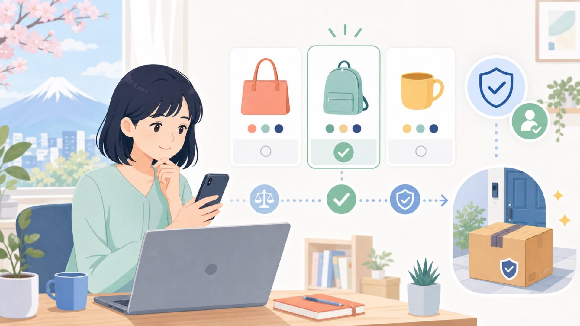 日本での購入と選び方——実際に手に入れるにはを表すイラスト