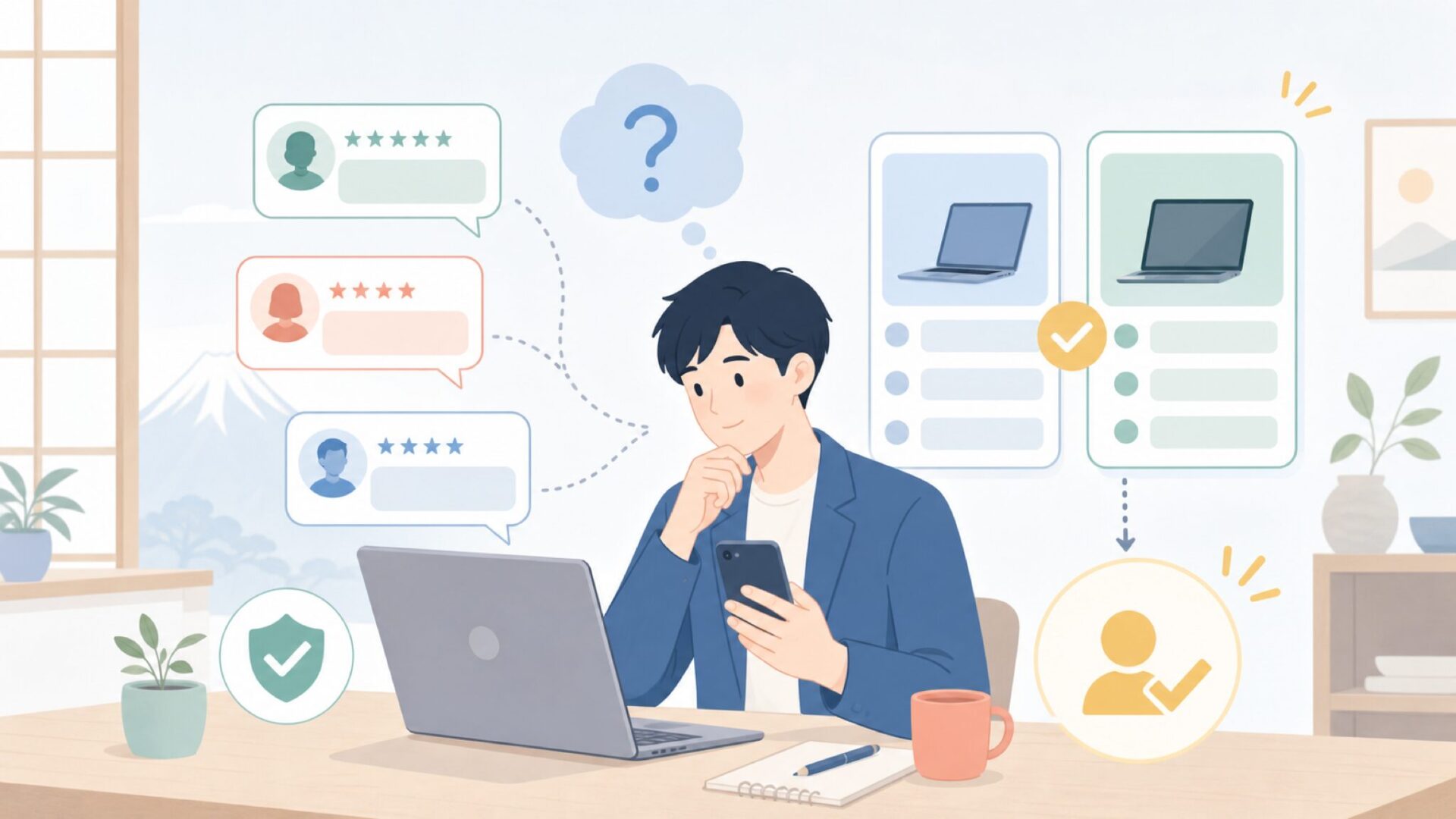 実際の評判は?レビューやコメントから見る使用感を表すイラスト