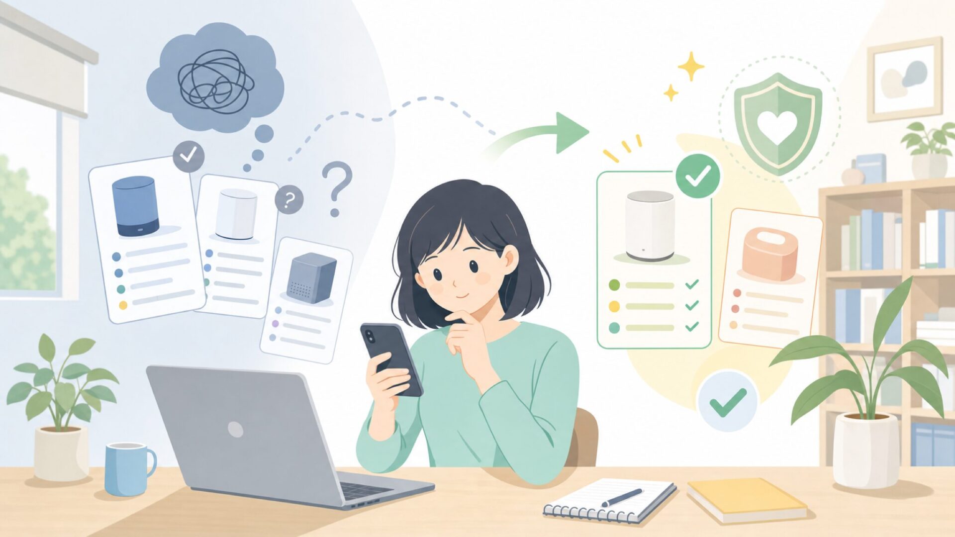 国産メーカーとの違いを踏まえた選び方を表すイラスト