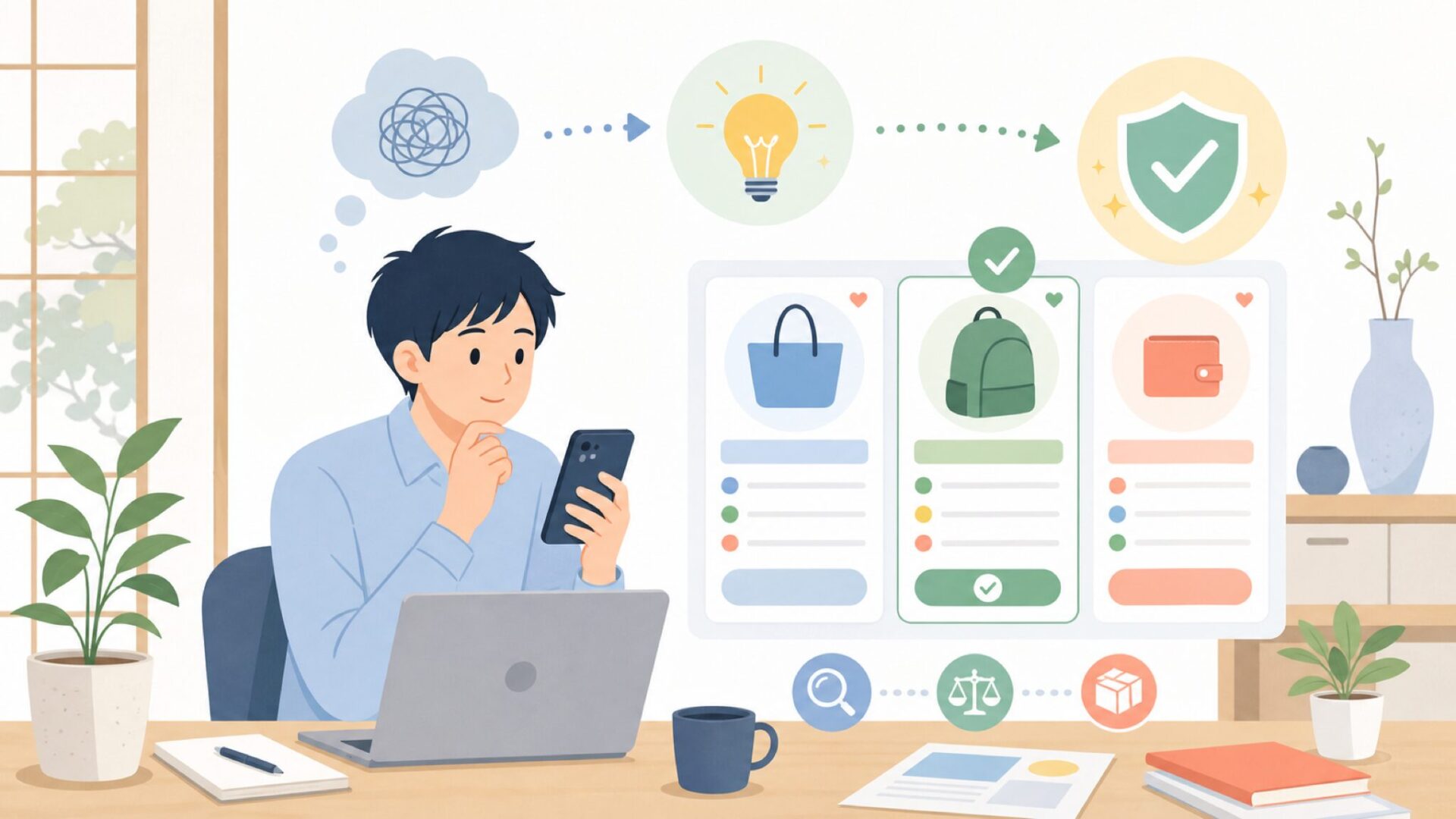 Homerunpetはどこで買える？購入先と価格の見方を表すイラスト
