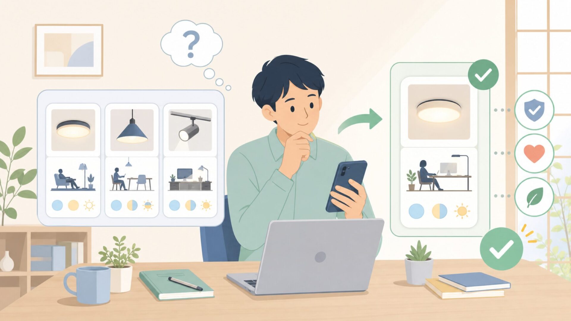 自分の用途に合う製品を選ぶポイントを表すイラスト
