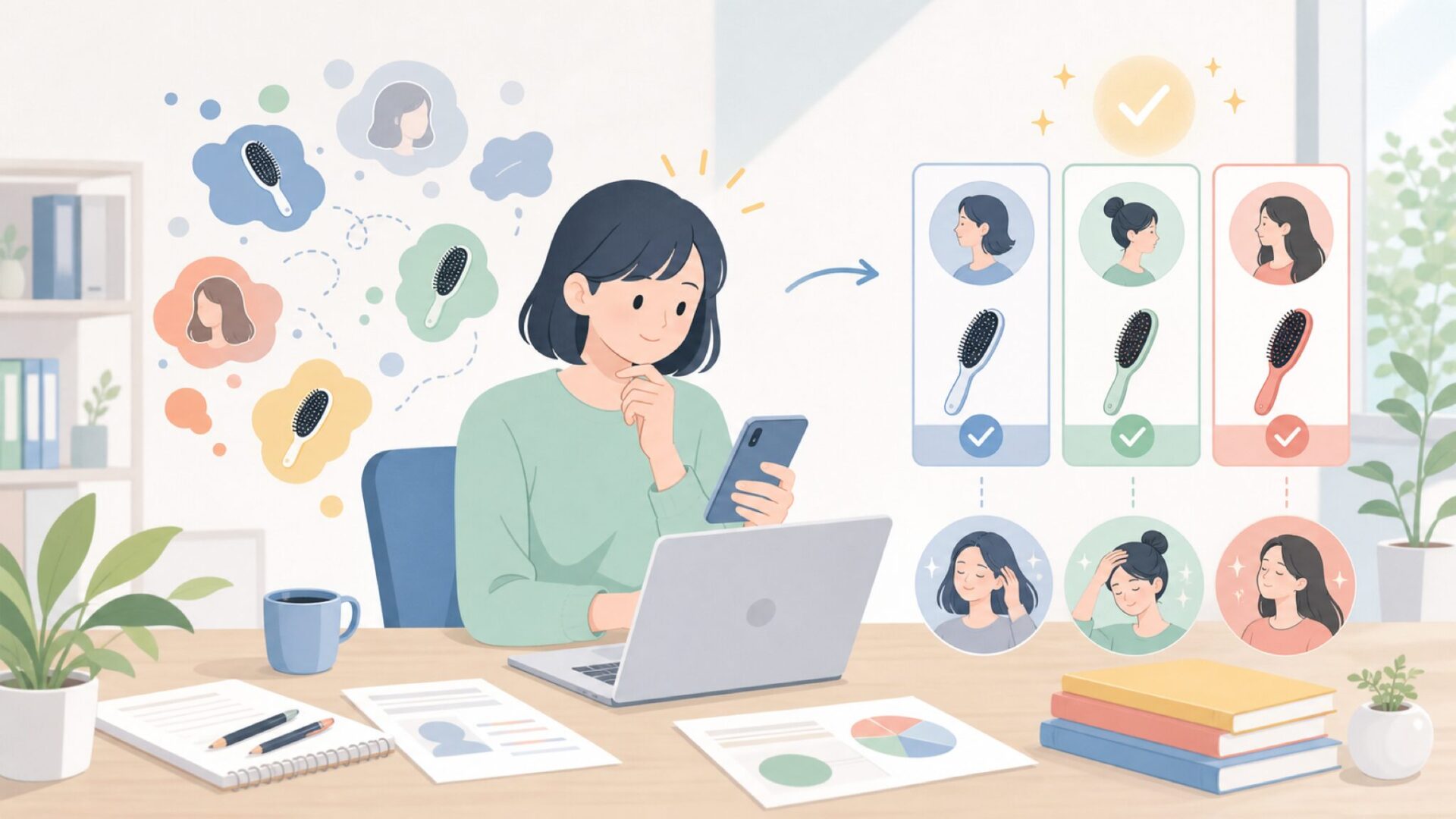 WAVEWAVE EMSヘアブラシはこんな人に向いているを表すイラスト