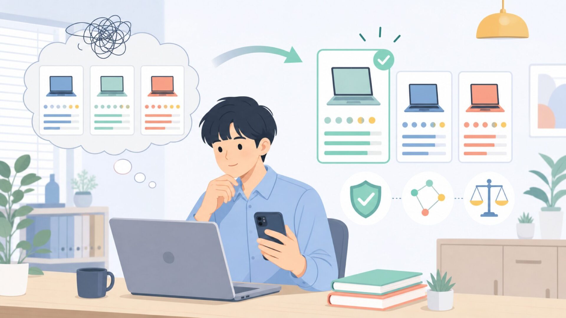 Ninkearと他の低価格ノートPCブランドとの違いを表すイラスト