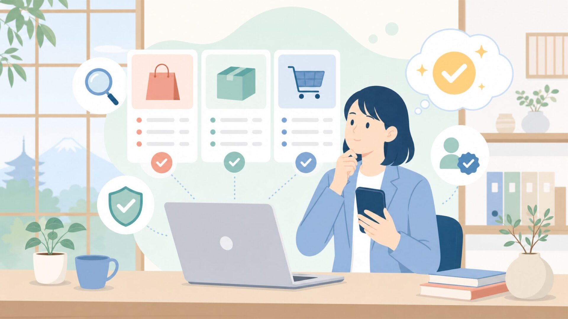 日本での購入方法・取扱店情報を表すイラスト
