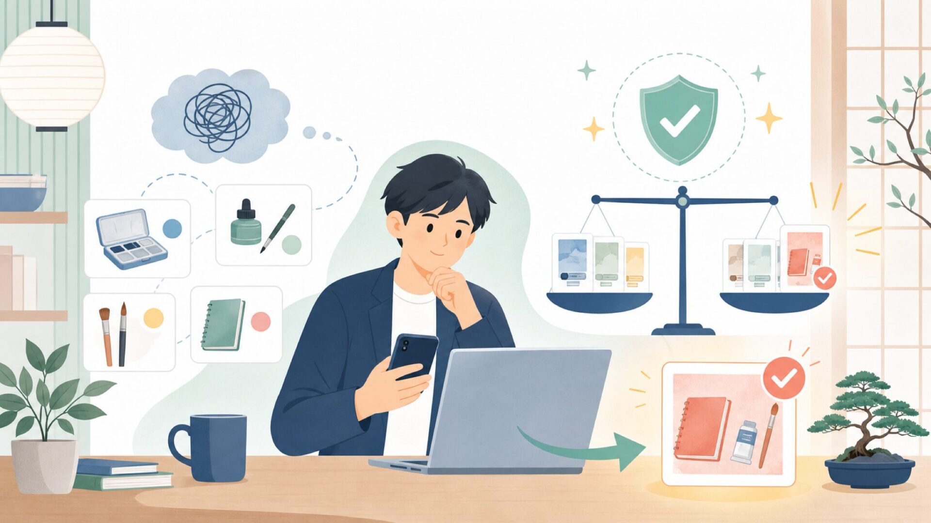他の海外画材ブランドと比べたEtchrの立ち位置を表すイラスト