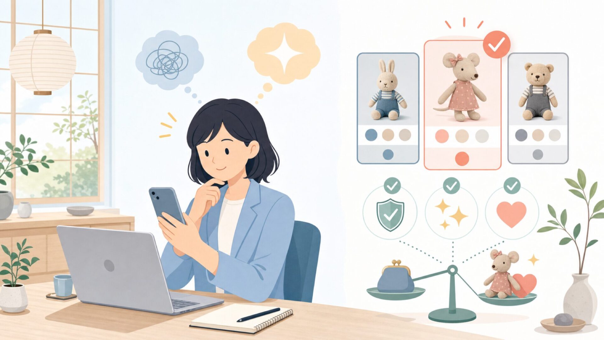 Mailegが「少し高くても選ばれる」3つの理由を表すイラスト