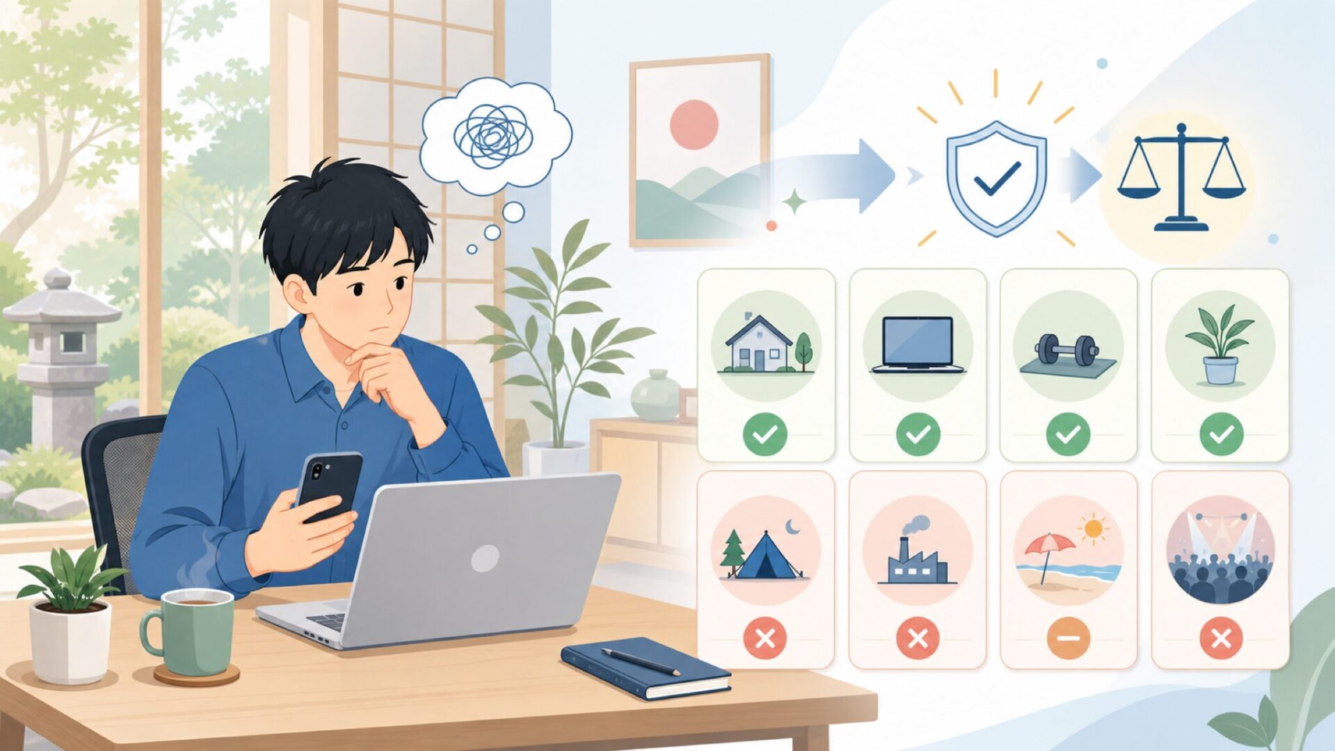 用途別に見るOzeriの向き・不向きを表すイラスト