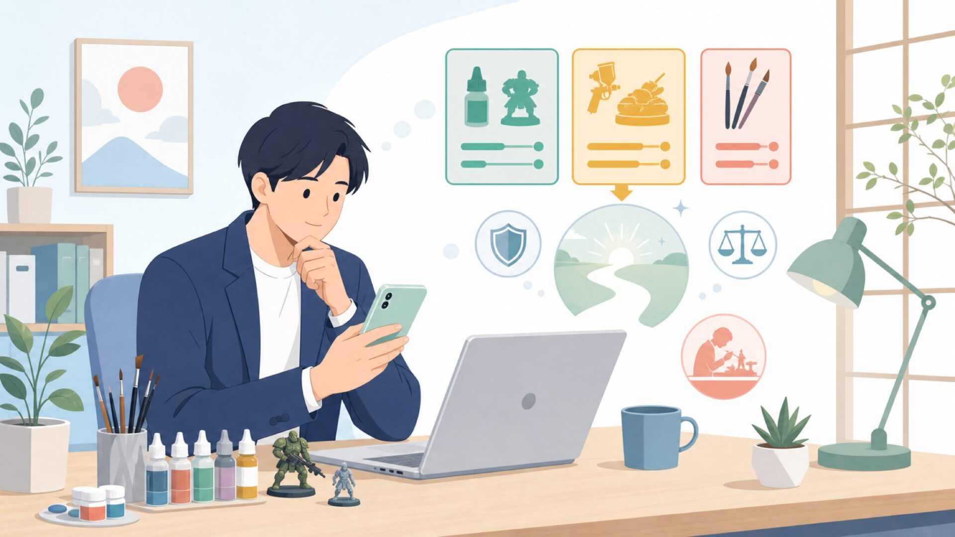 The Army Painterが向いている人・作品タイプを表すイラスト