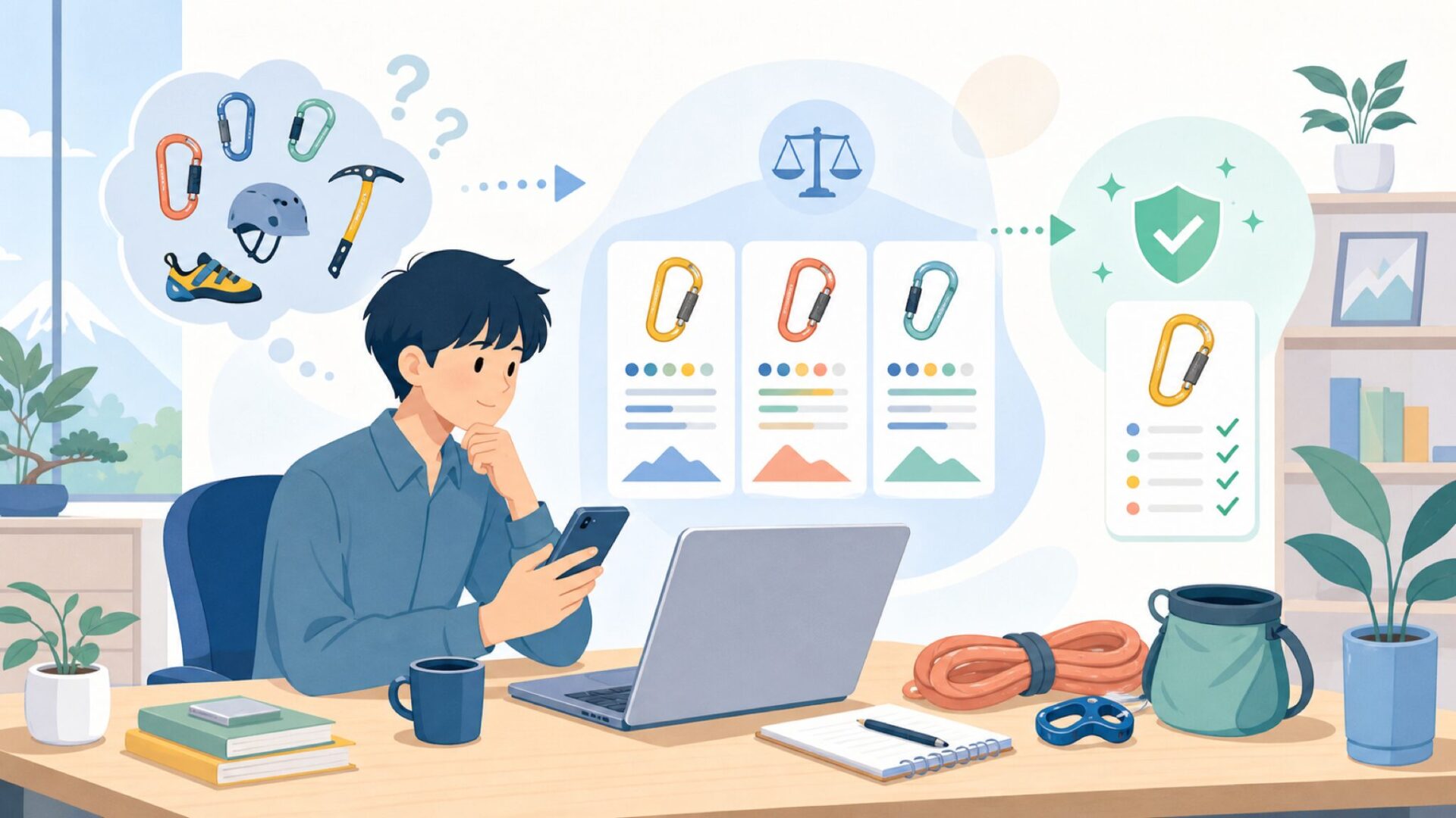 Grivelと他の海外クライミングブランドとの違いを表すイラスト