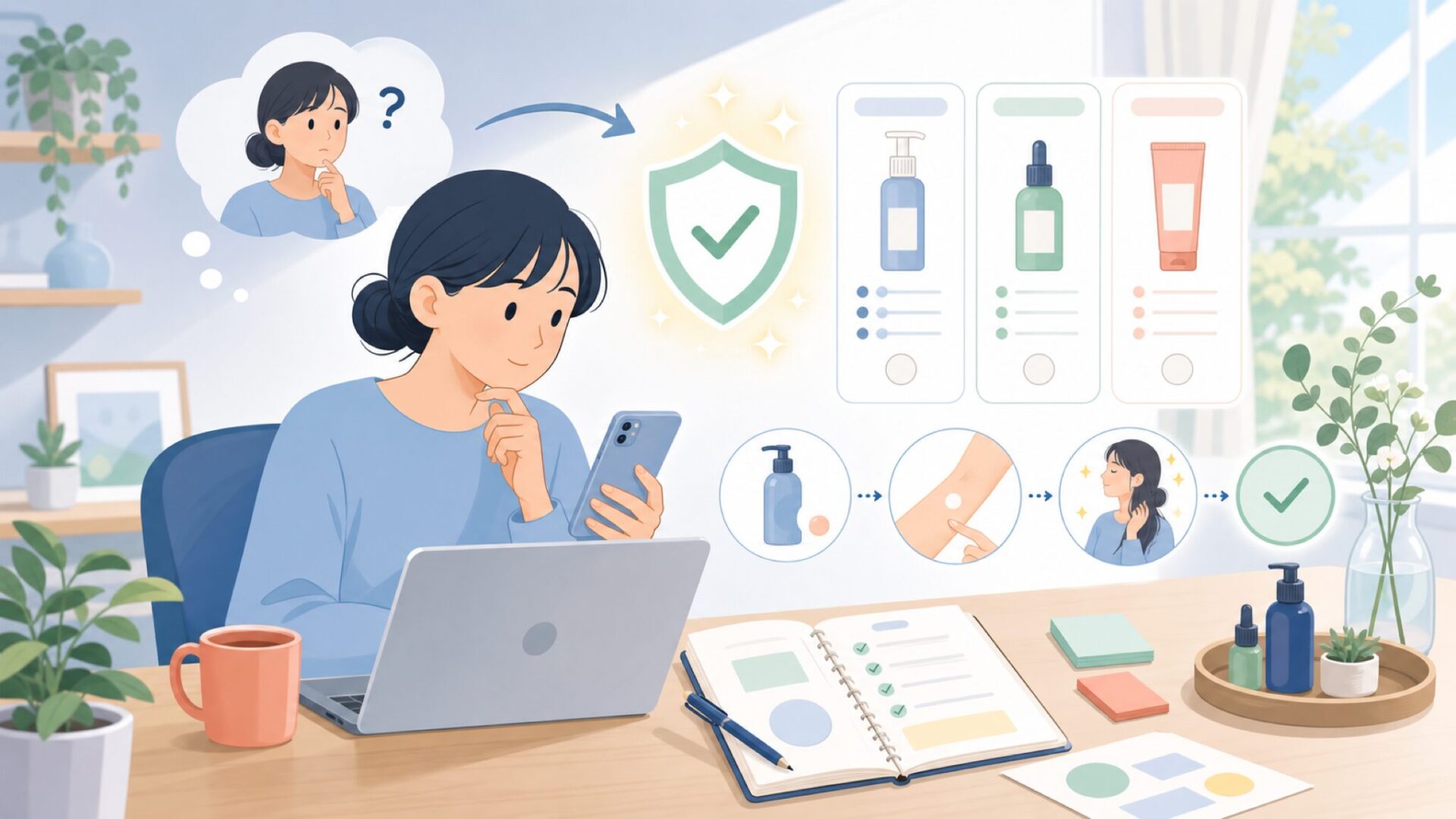 購入前に知っておきたい使い方と注意点を表すイラスト