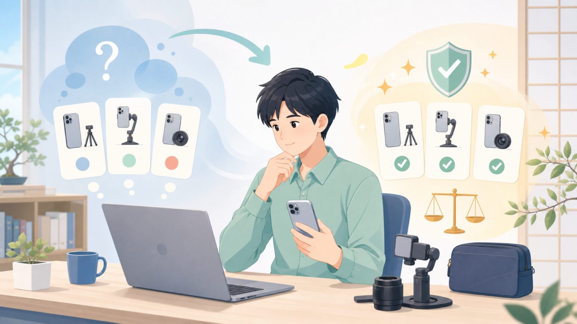 SANDMARCがiPhone撮影に向いている人の特徴を表すイラスト