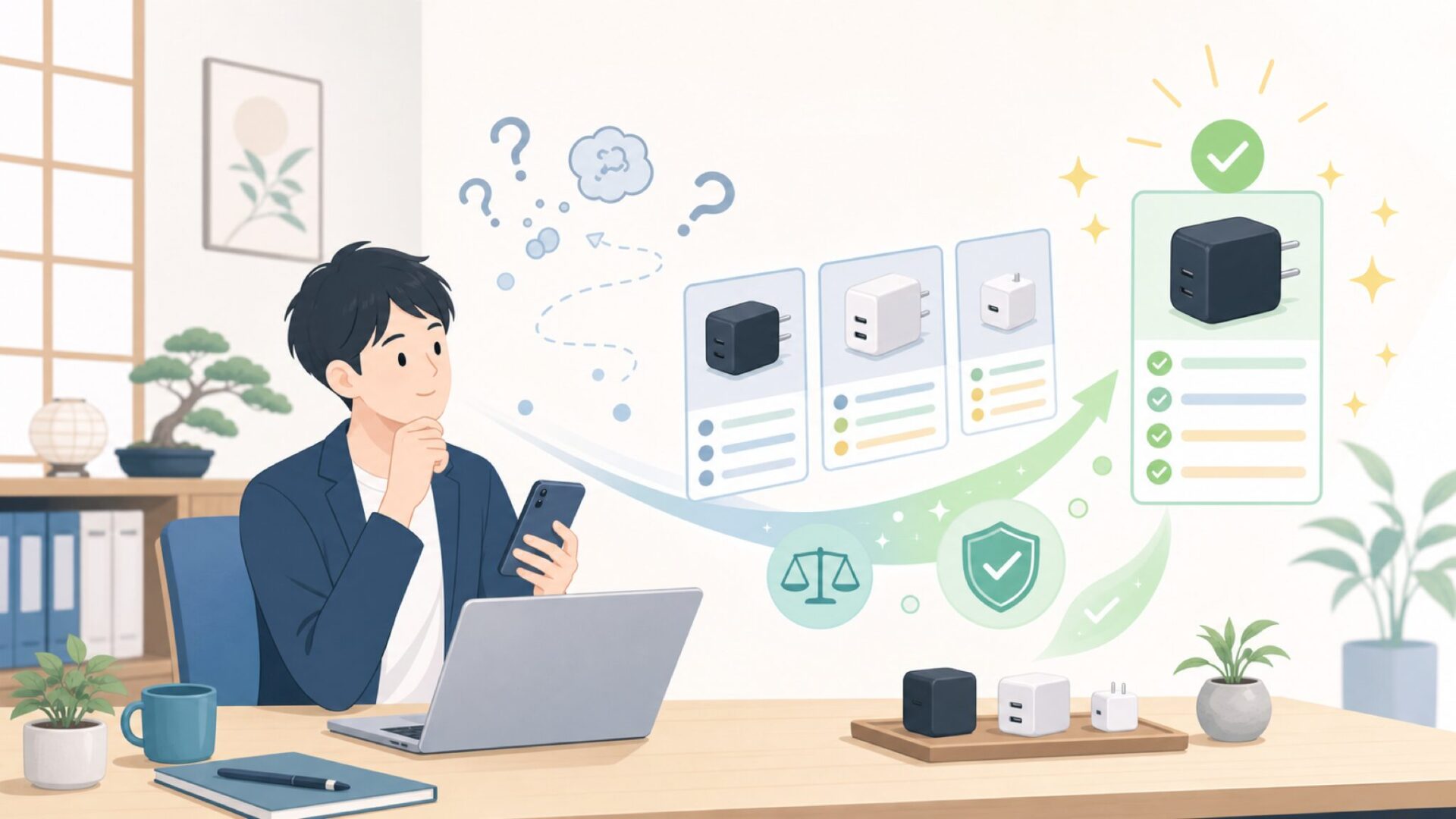 INVZI充電器のおすすめモデルと選び方を表すイラスト