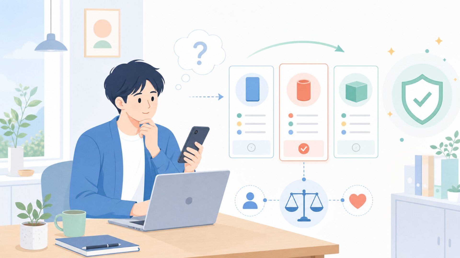 XXISHE以外の選択肢も比較しておきたい人へを表すイラスト