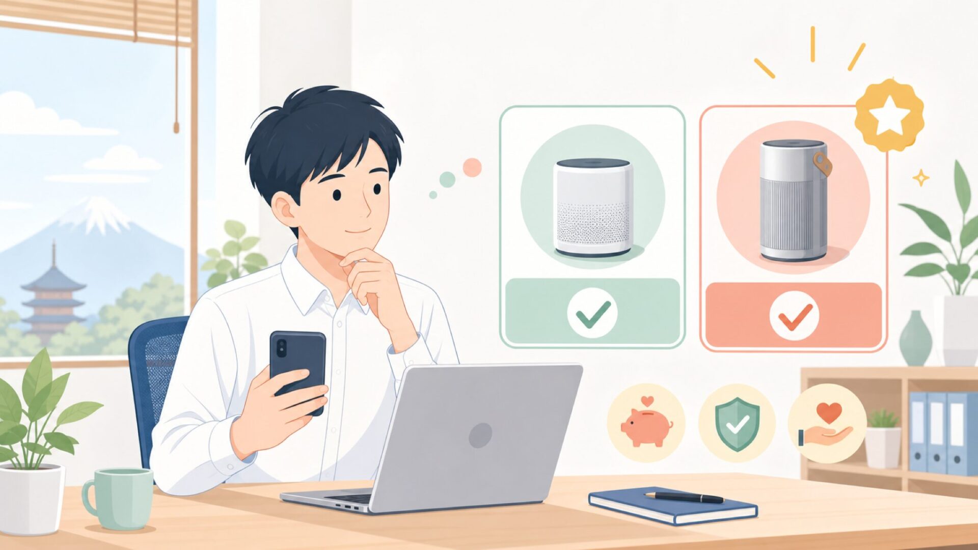 Pipishellで十分な人・上位ブランドを選ぶべき人を表すイラスト