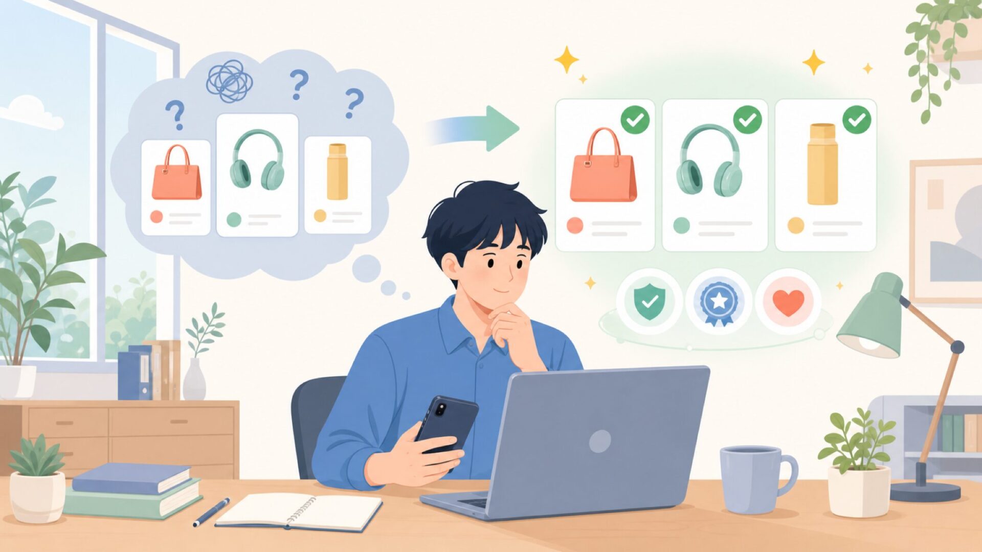 中国系ブランドを選ぶ際の判断基準を表すイラスト