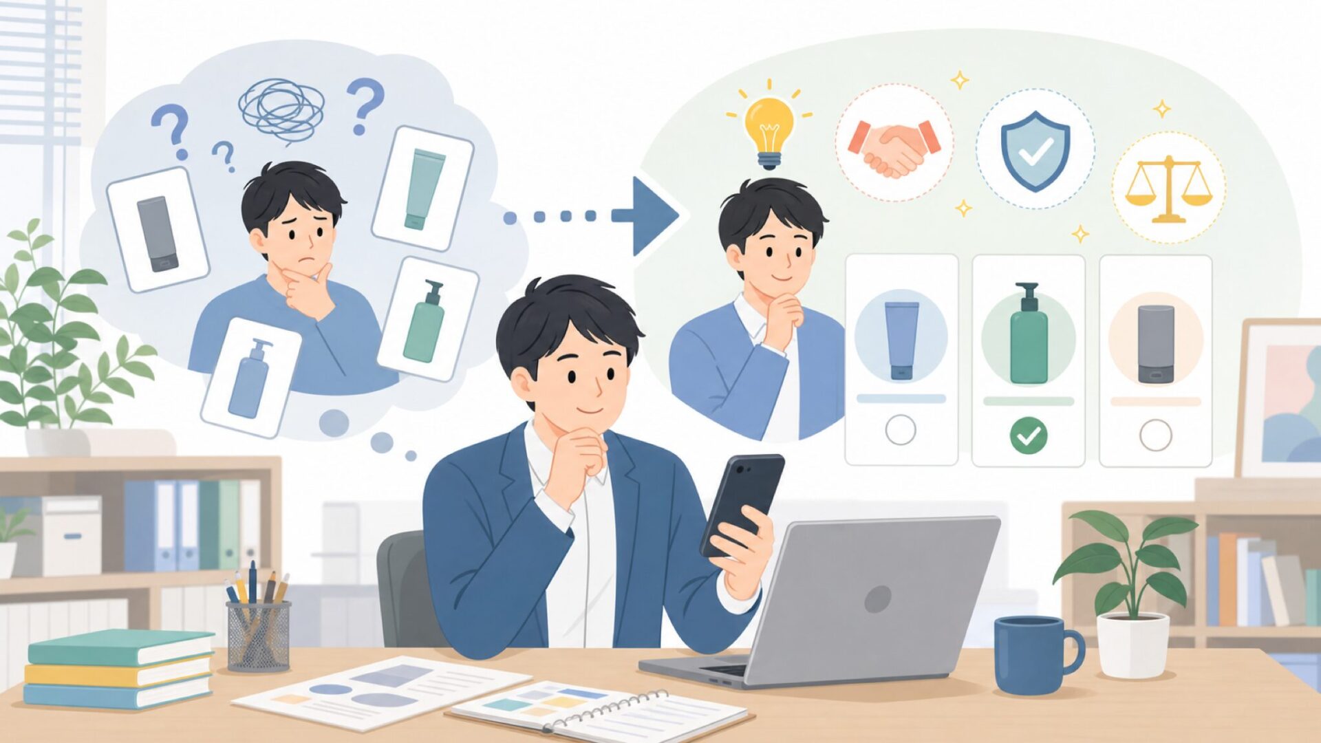MANSPOTが向いている人・見送ったほうがいい人を表すイラスト
