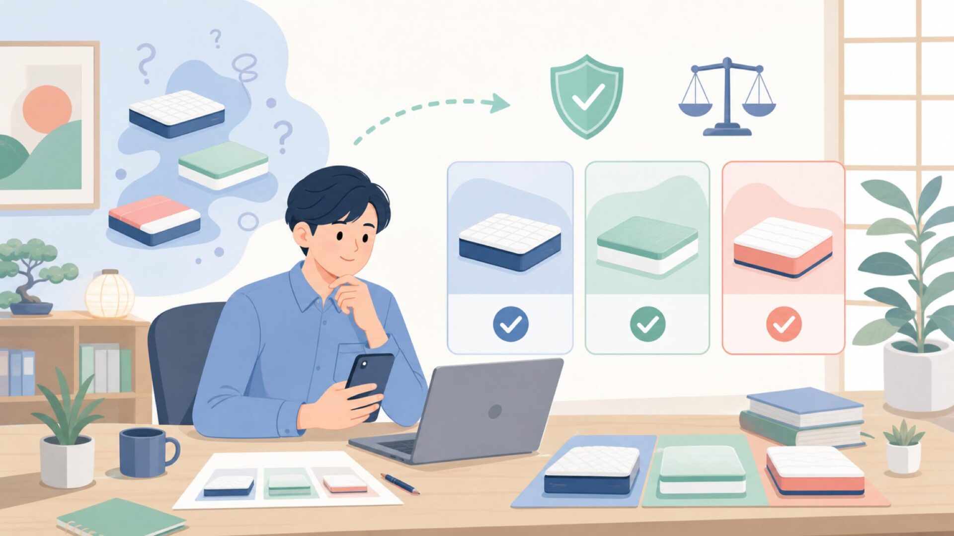 他ブランドとの比較（エムリリーなど）で見える違いを表すイラスト