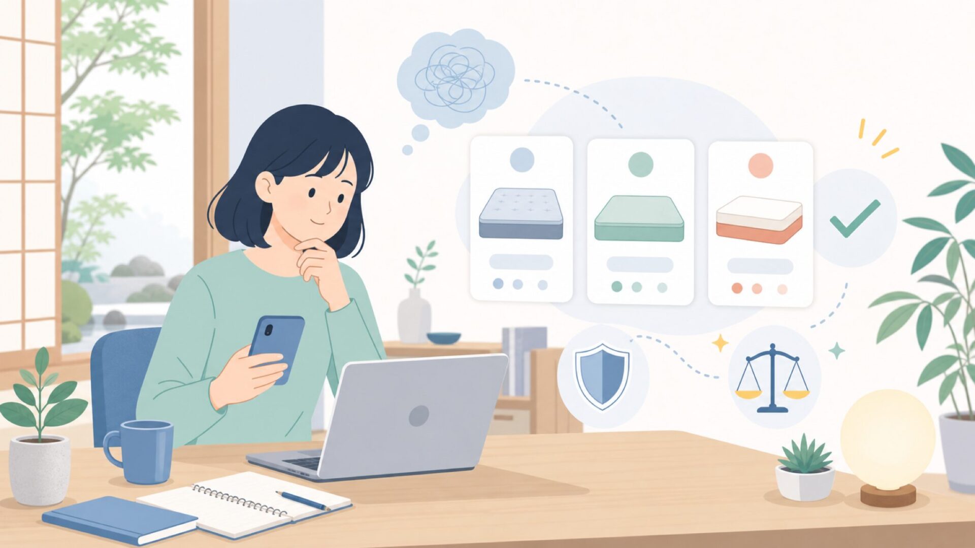 Novillaマットレスはどんな人におすすめ？を表すイラスト