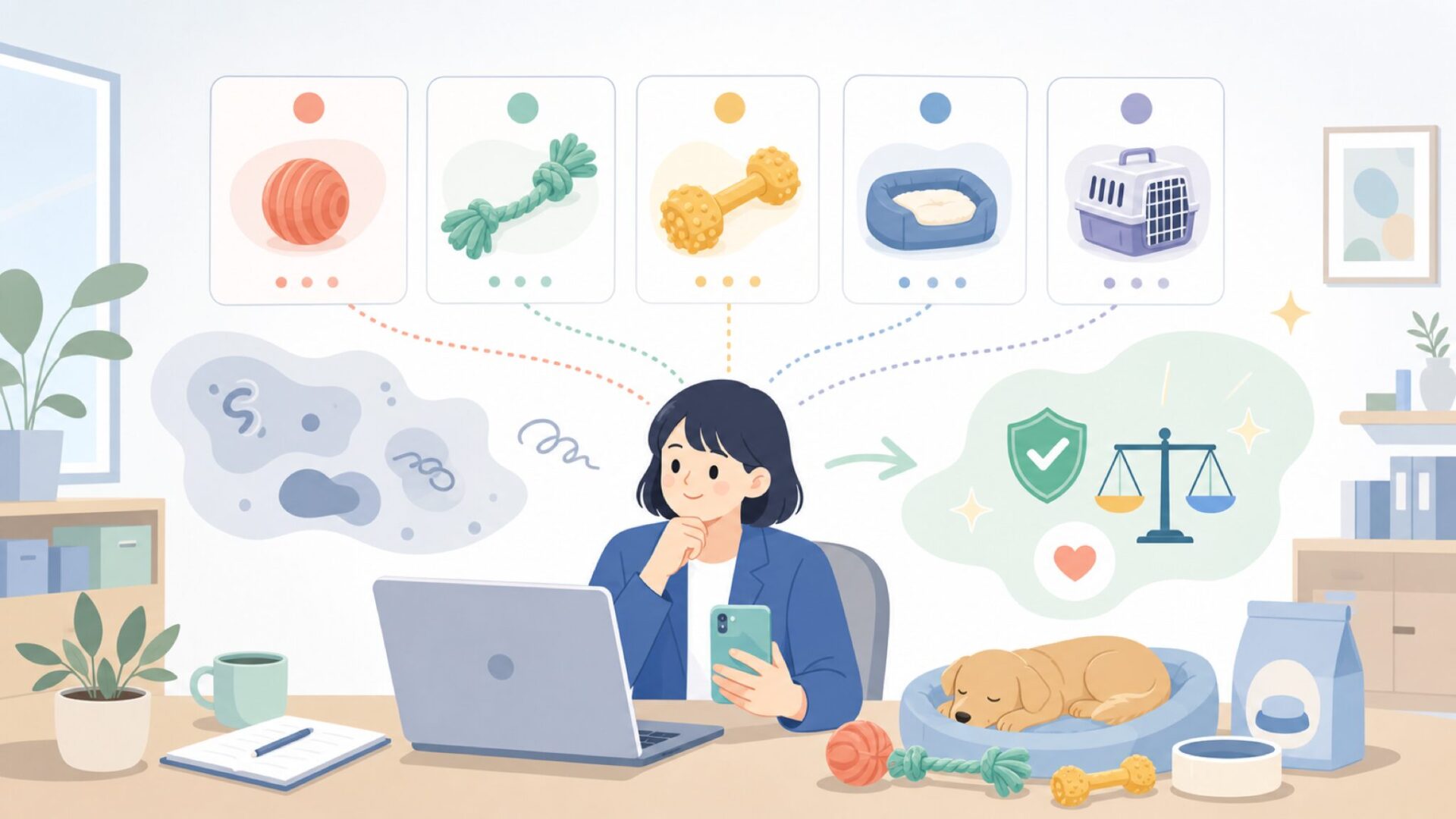 Petstages以外の海外ペット用品ブランドとの比較を表すイラスト