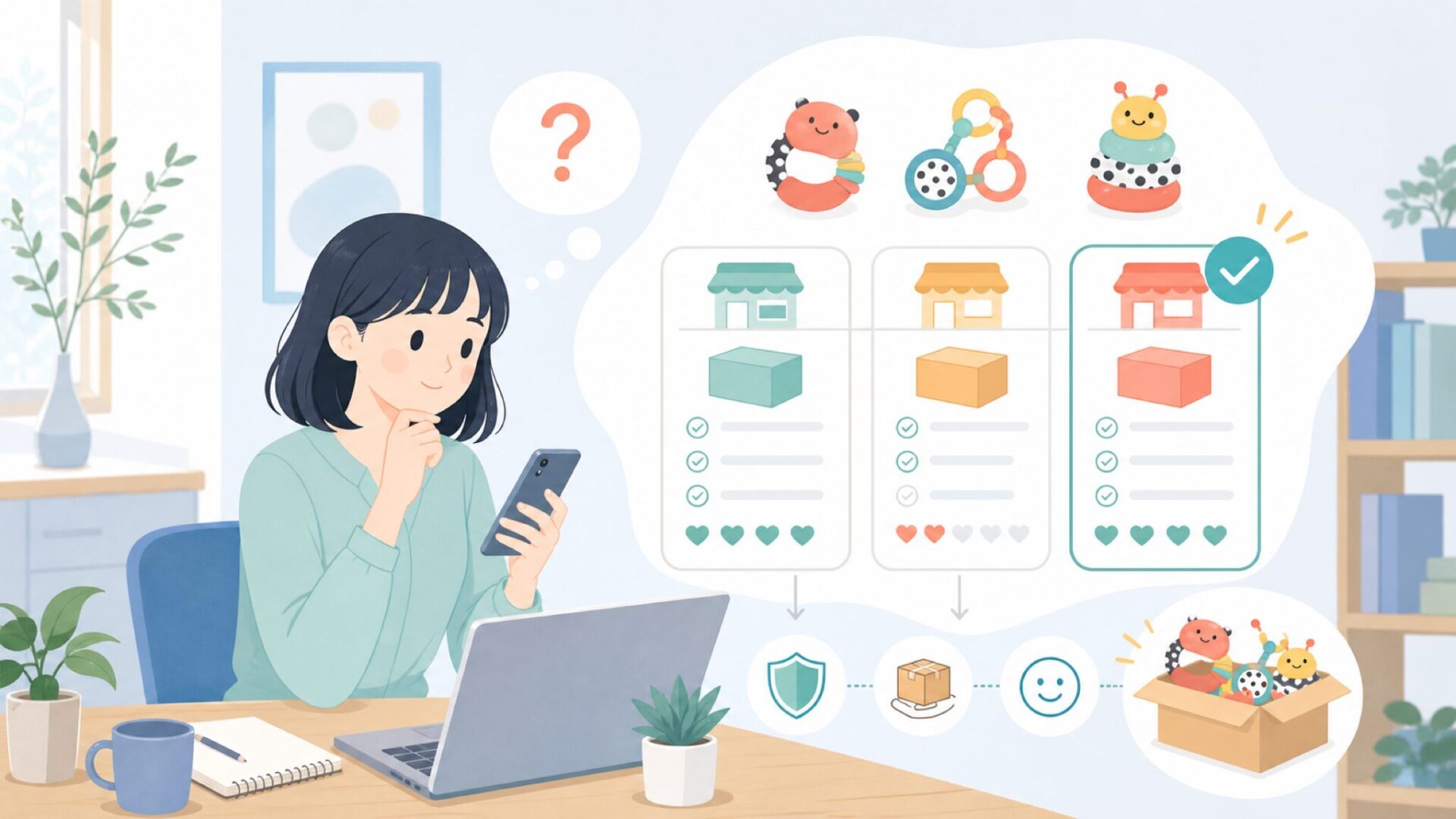 Sassyをどこで買うか——購入先と選び方の実践ガイドを表すイラスト