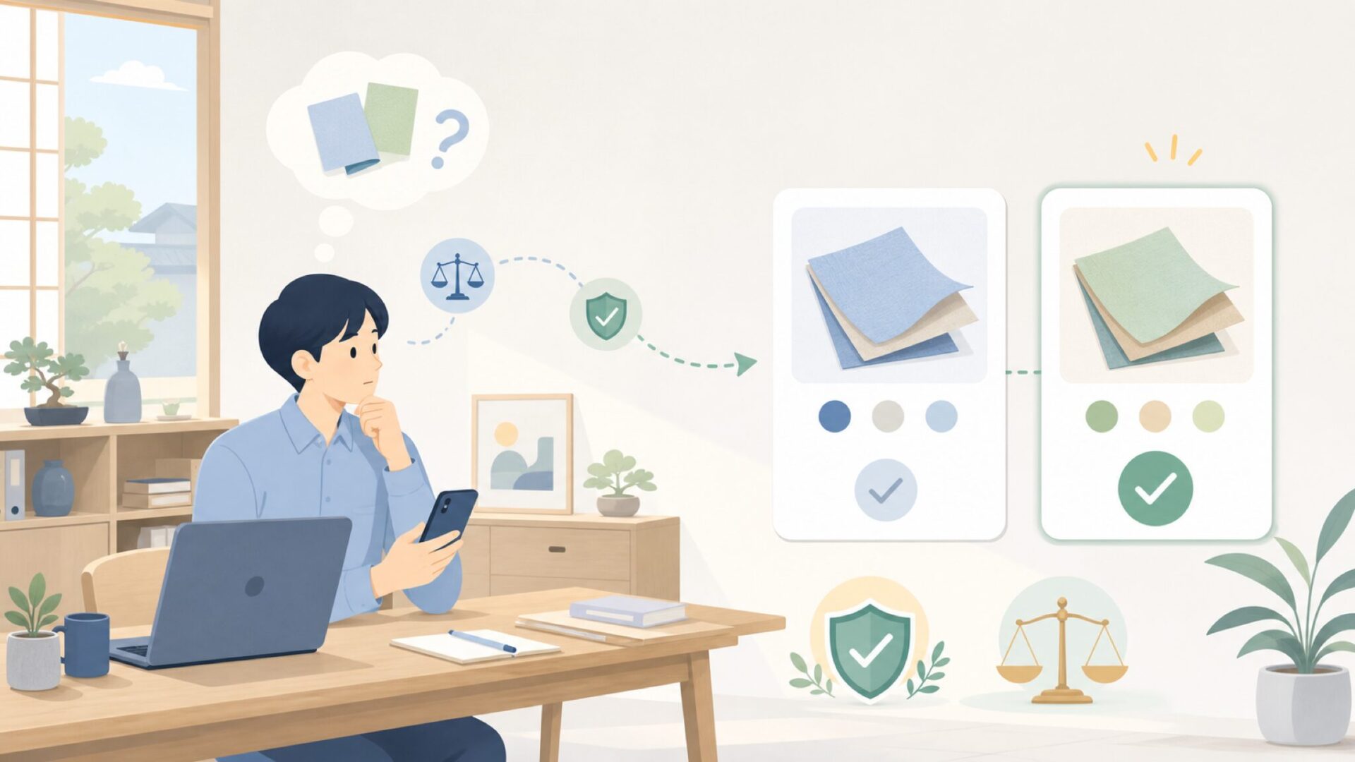 初心者はコットマンとプロフェッショナル、どちらを選ぶべき?を表すイラスト