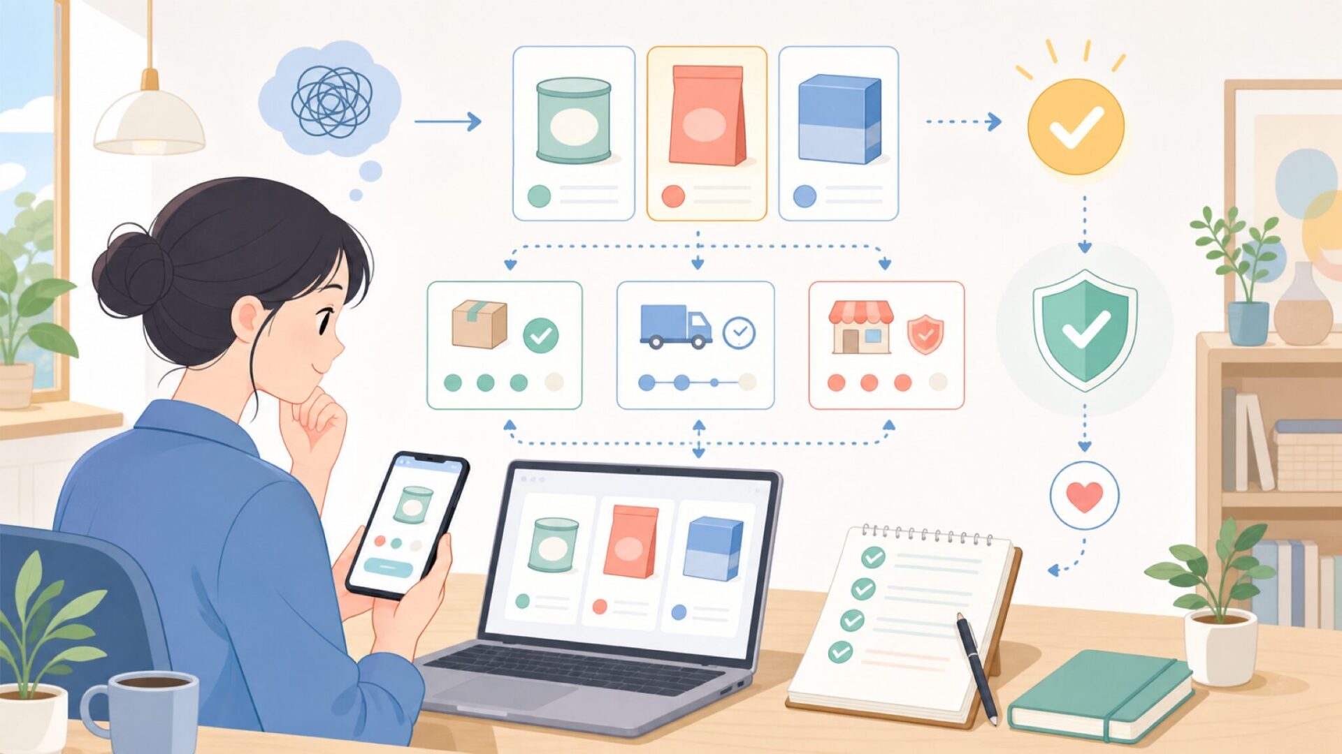 Almo Natureの購入方法と選び方 通販・店舗で確認したい注意点を表すイラスト