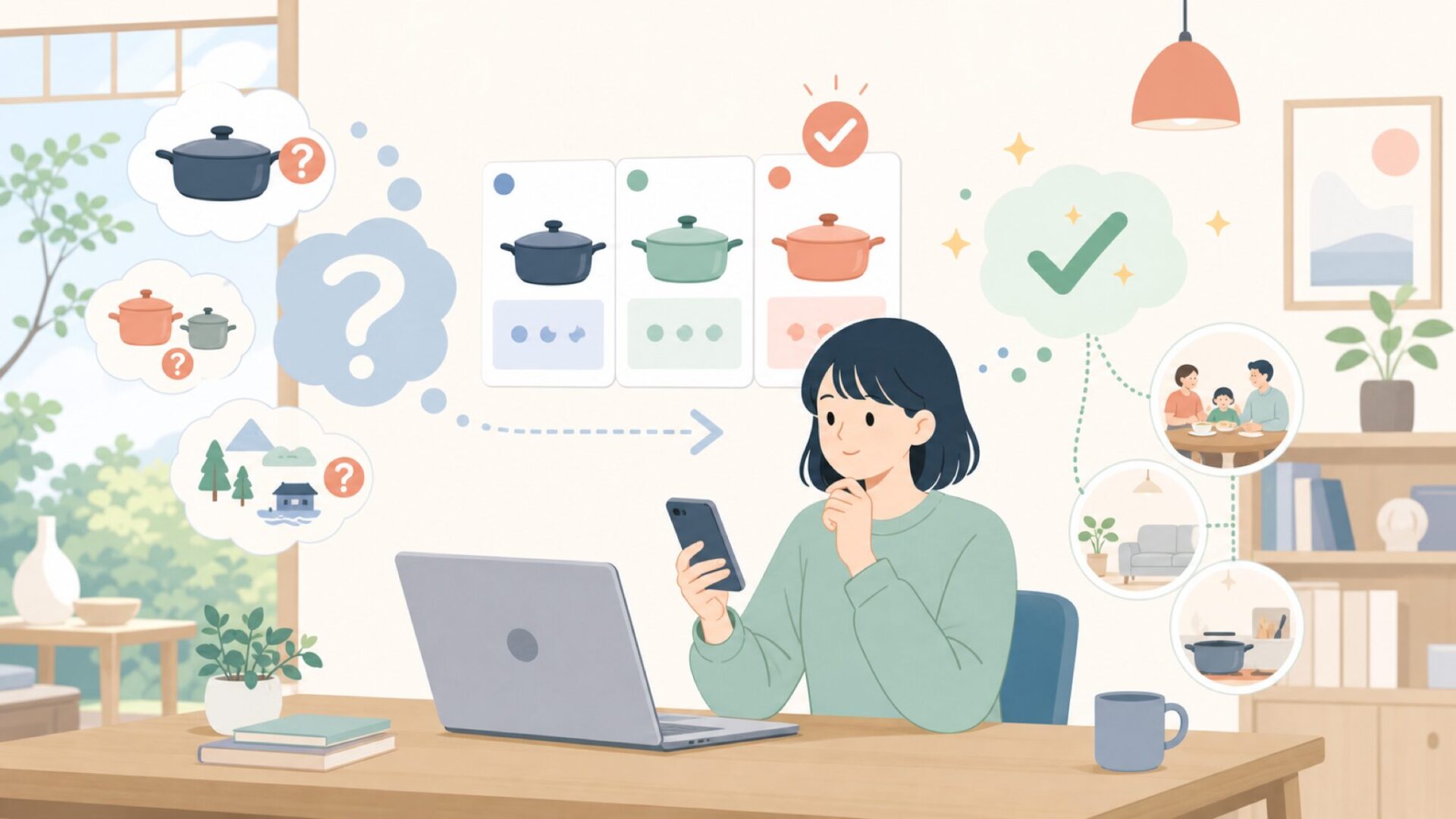 ご家庭に合うMonetaの選び方を表すイラスト