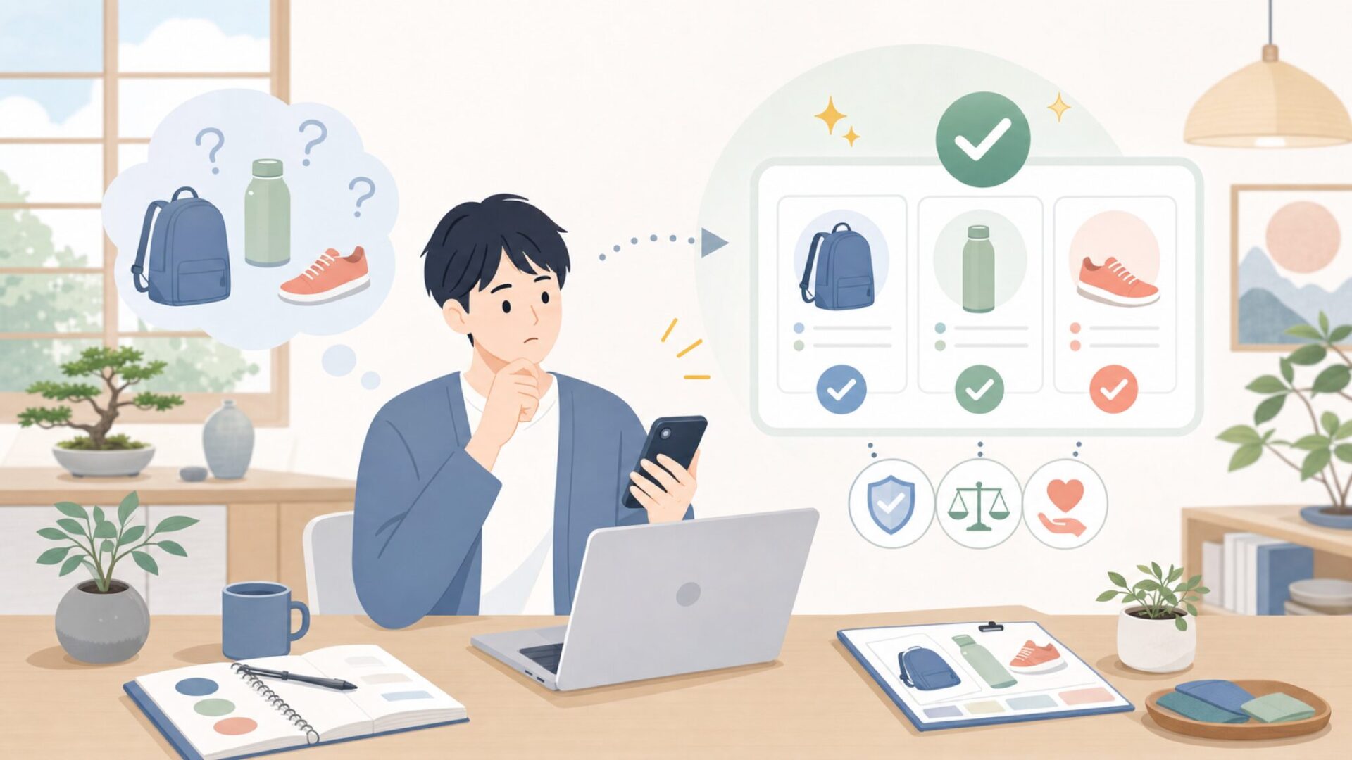 デイジークは自分に合う?購入前に確認したいことを表すイラスト