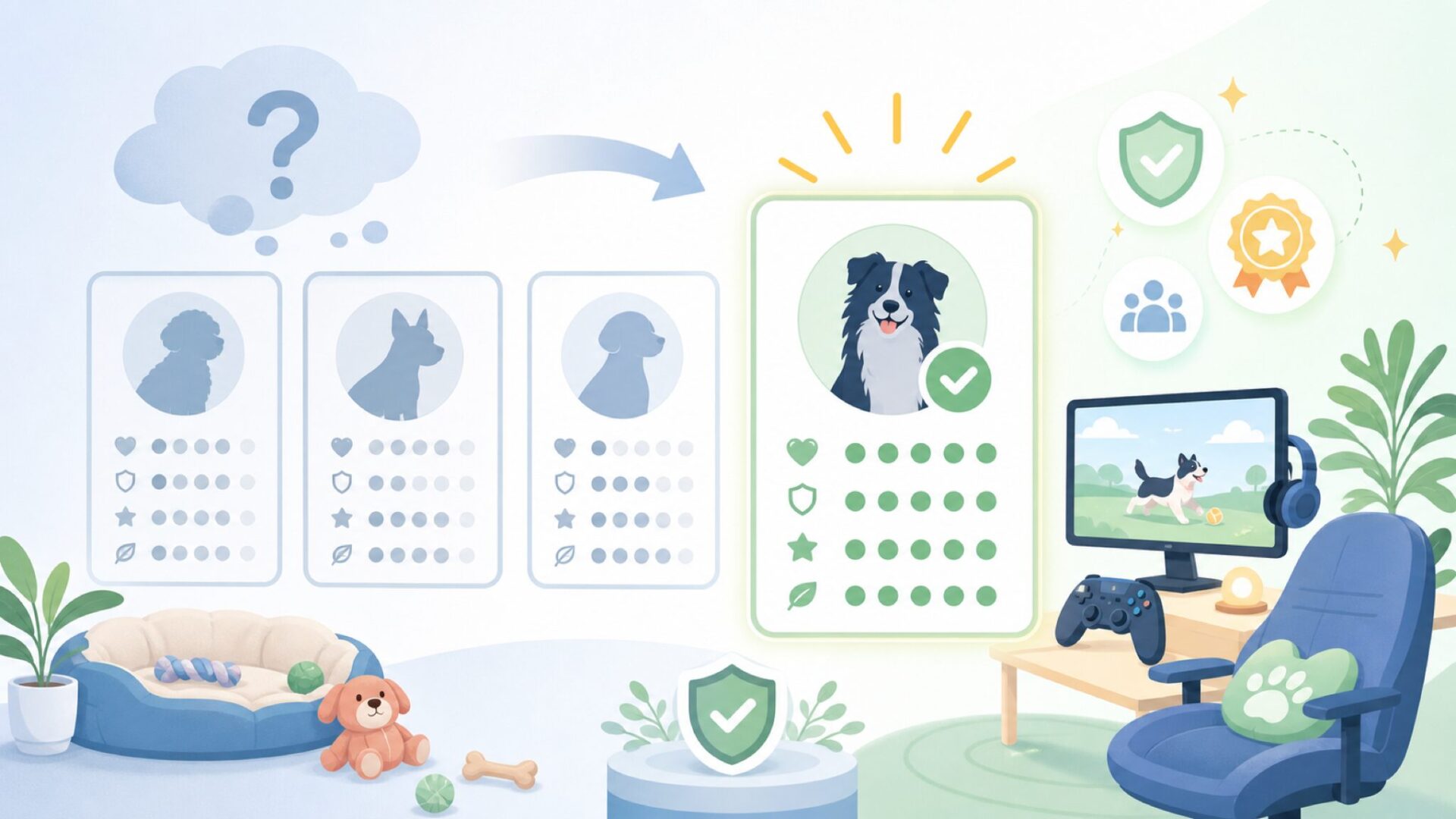 他のペット用品ブランドと比べたときのMultipetの特徴を表すイラスト