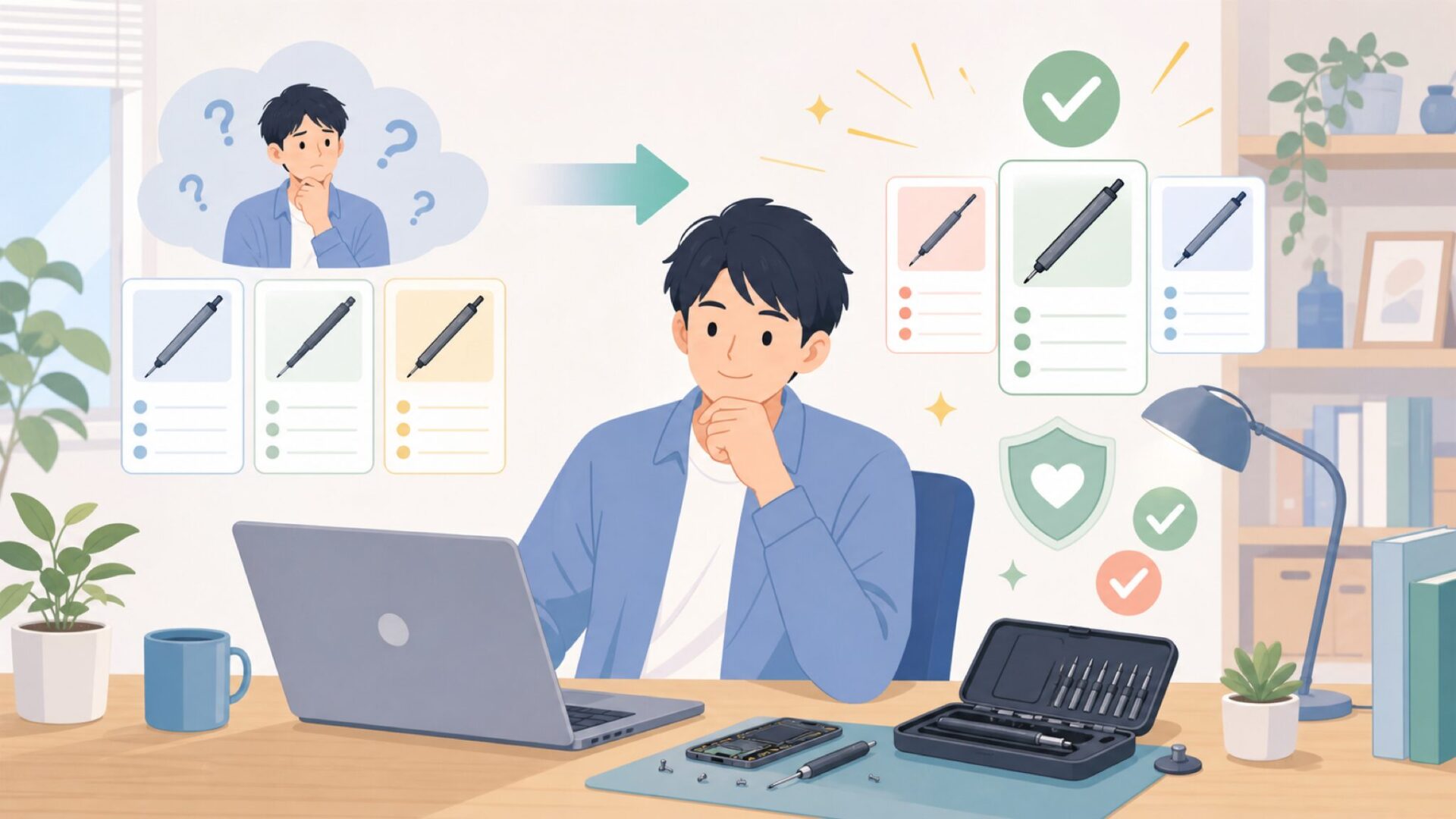 Fanttik精密ドライバーがおすすめな人・向いている作業を表すイラスト