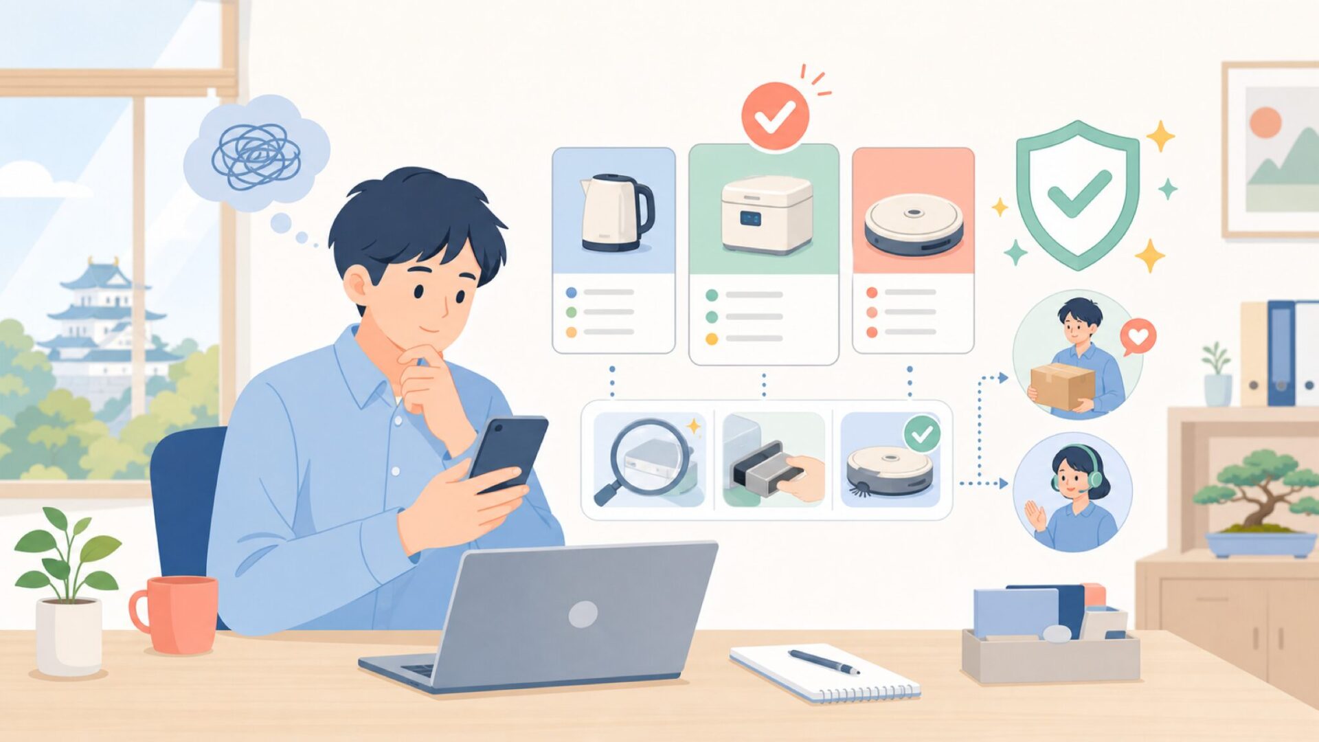 レビューで見るべきチェックポイントと不具合への備えを表すイラスト