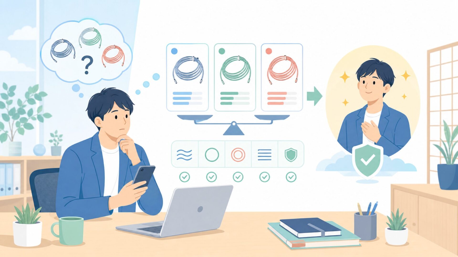 他の定番ベース弦ブランドとの違いを表すイラスト