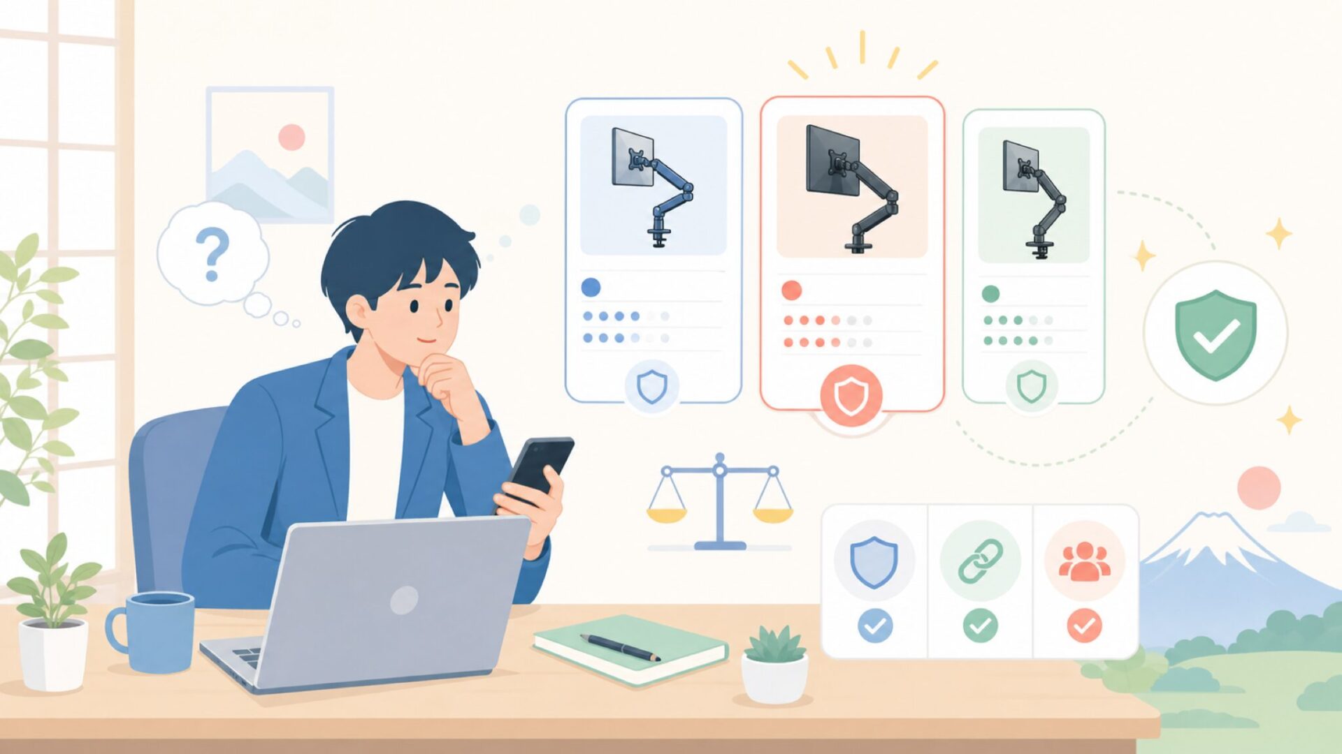 Amazonでの類似ブランドとの比較で見える立ち位置を表すイラスト