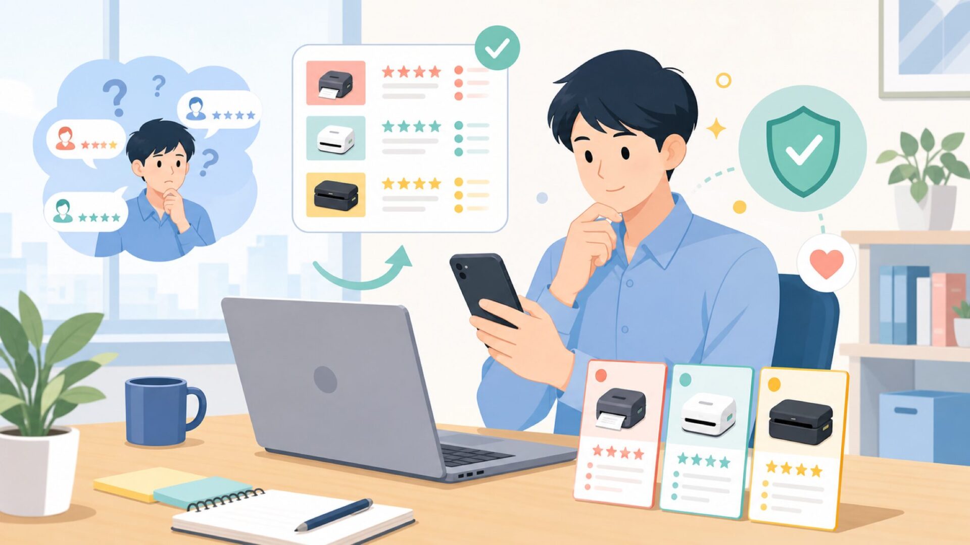 レビュー・評価から読み解くMUNBYNの実際の使用感を表すイラスト
