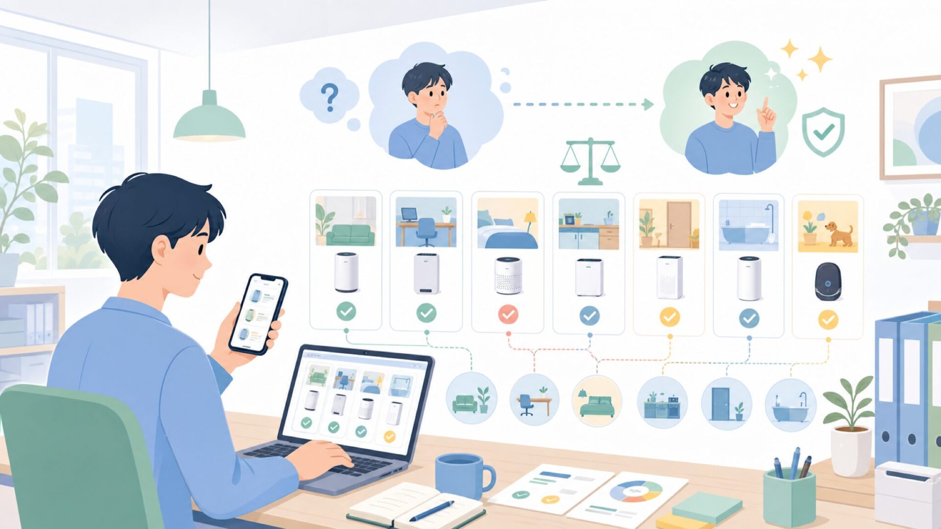 用途別おすすめモデル7選を表すイラスト