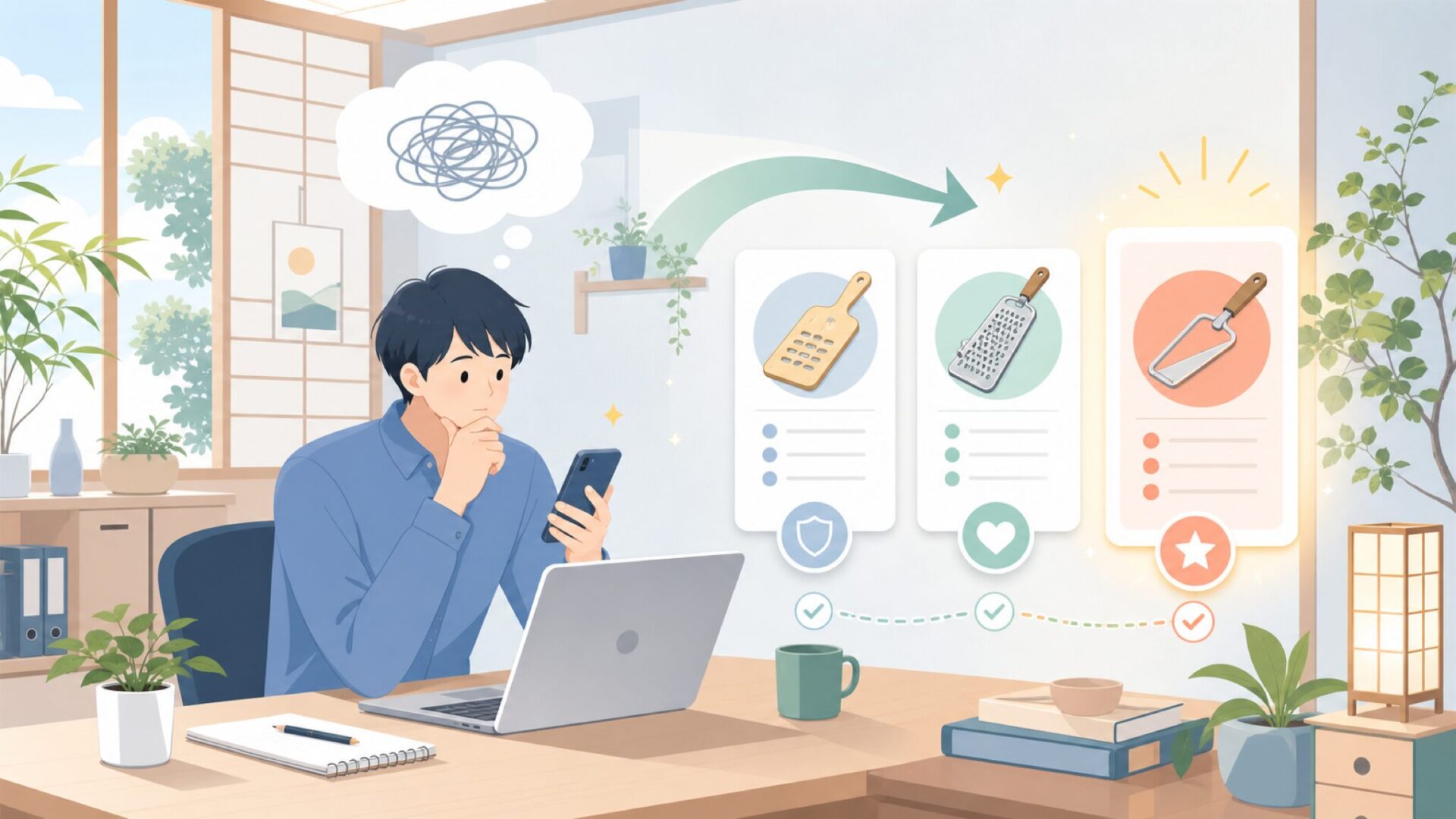 BOSKA以外の選択肢もチェック?チーズ道具ブランドとの違いを表すイラスト