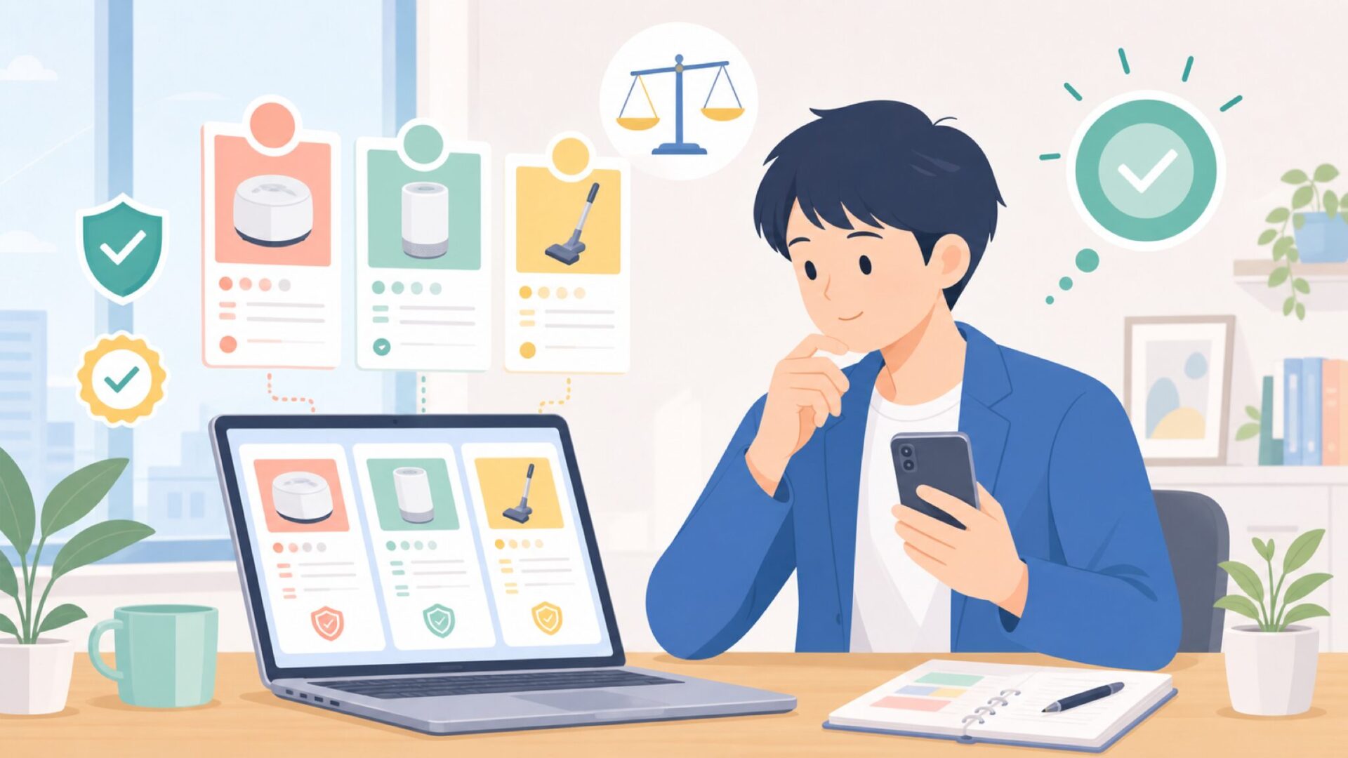 価格帯の目安と選び方のコツを表すイラスト