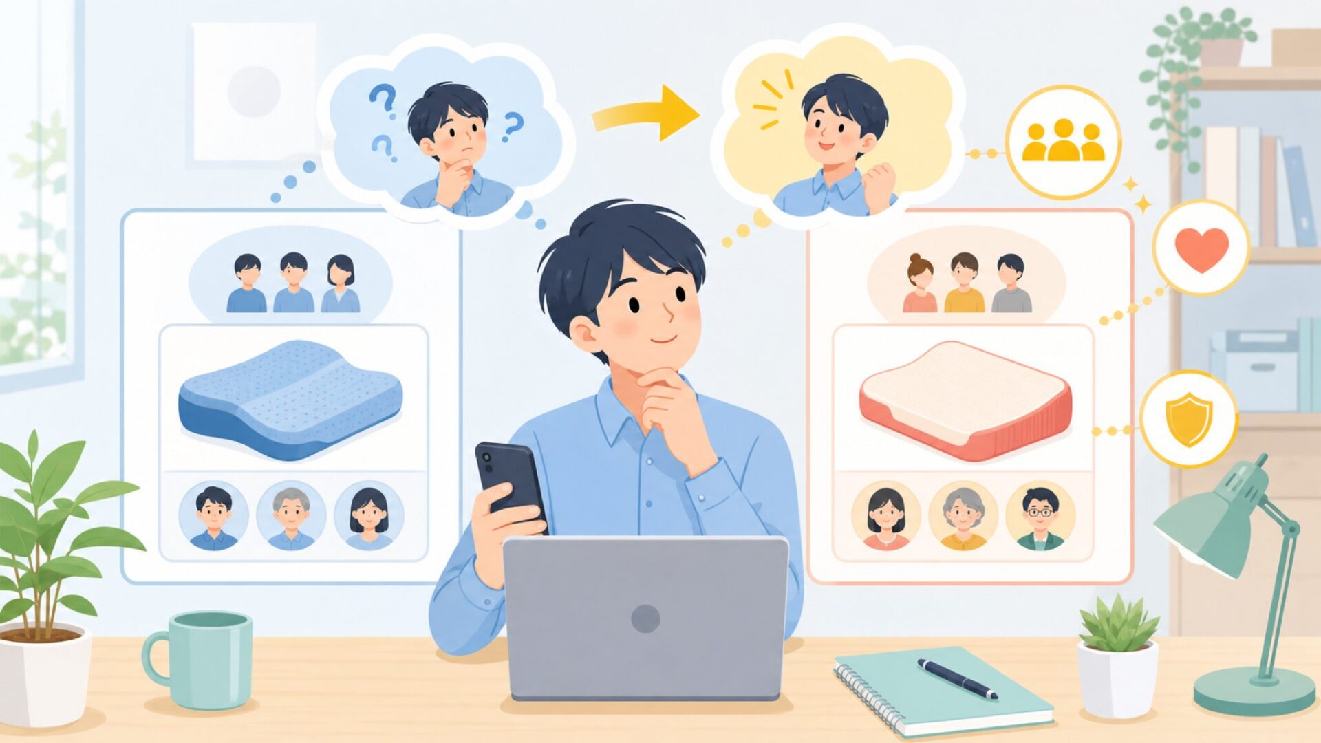 JOYHILLが向いている人・有名メーカーが向いている人を表すイラスト
