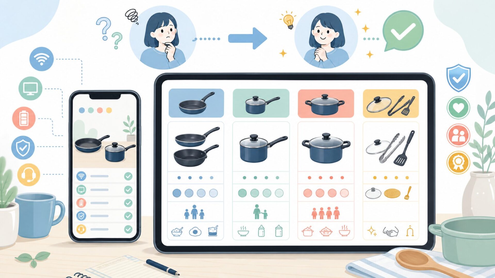 SENSARTEの主要ラインナップを一覧で把握するを表すイラスト