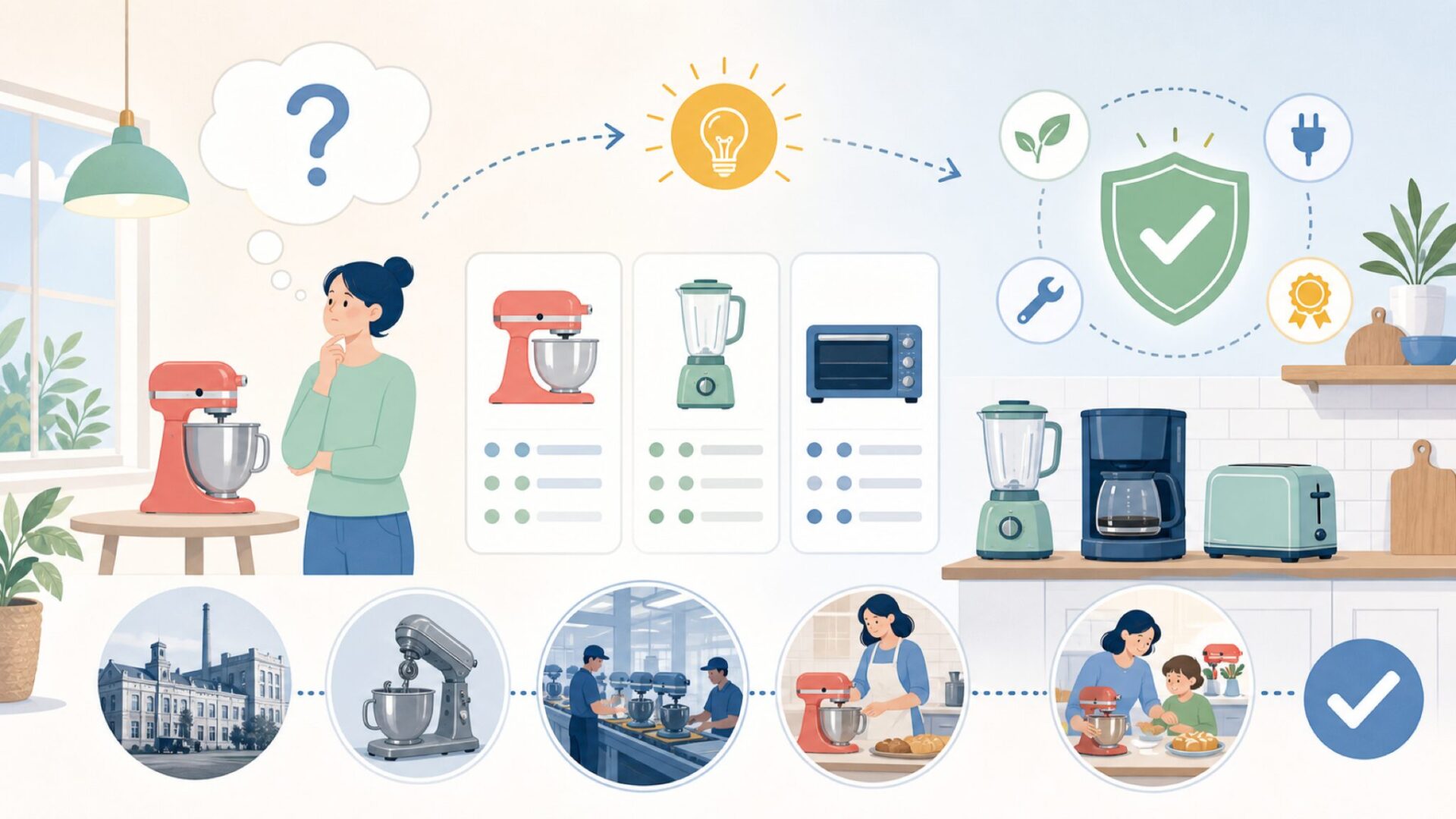 KitchenAidはどこの国のブランドなのかを表すイラスト