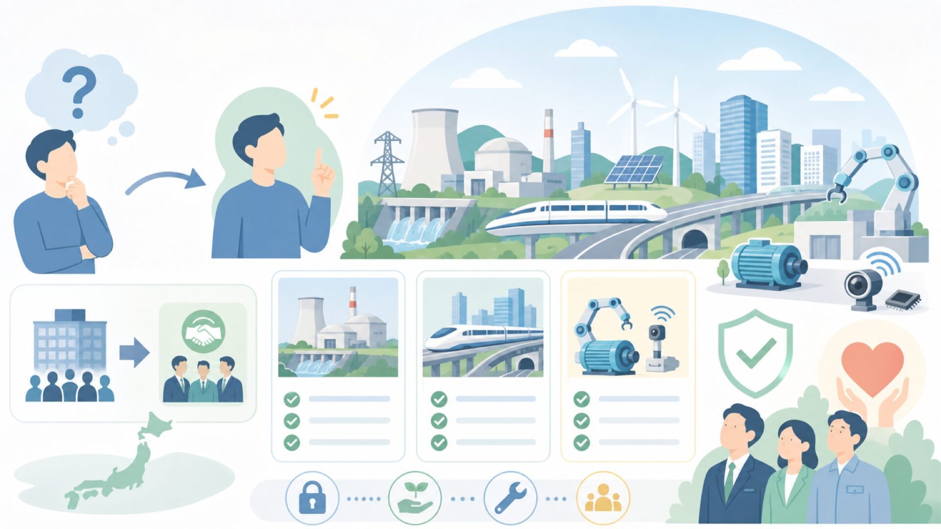 東芝本体（家電以外）は今どんな会社？を表すイラスト