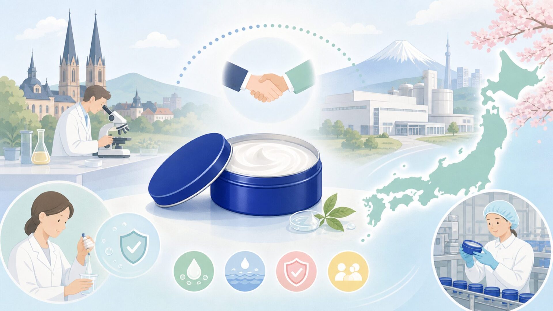 日本のニベアが「Made in Japan」である理由を表すイラスト