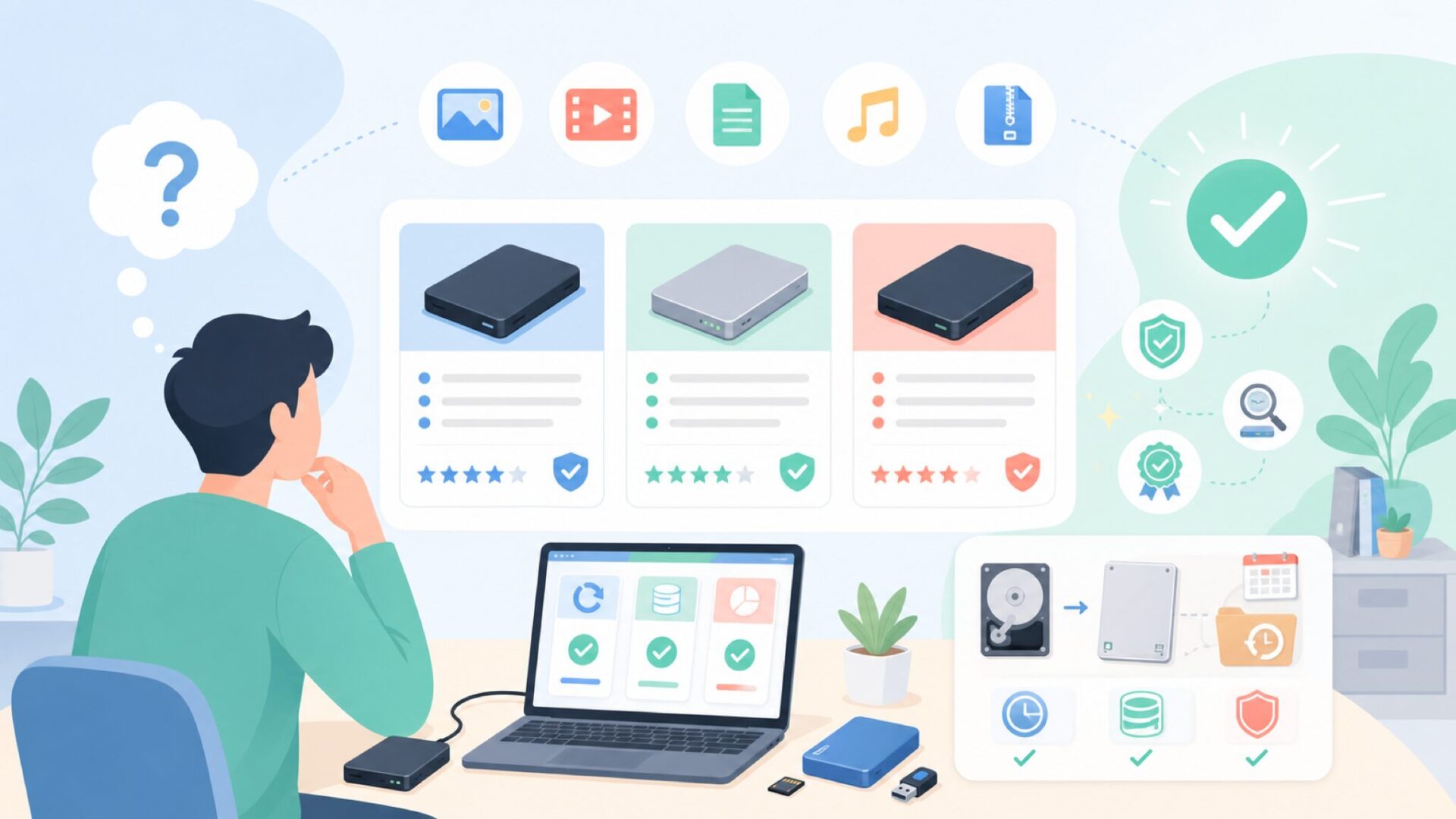 EaseUSの主要製品——何ができるのかを押さえておこうを表すイラスト