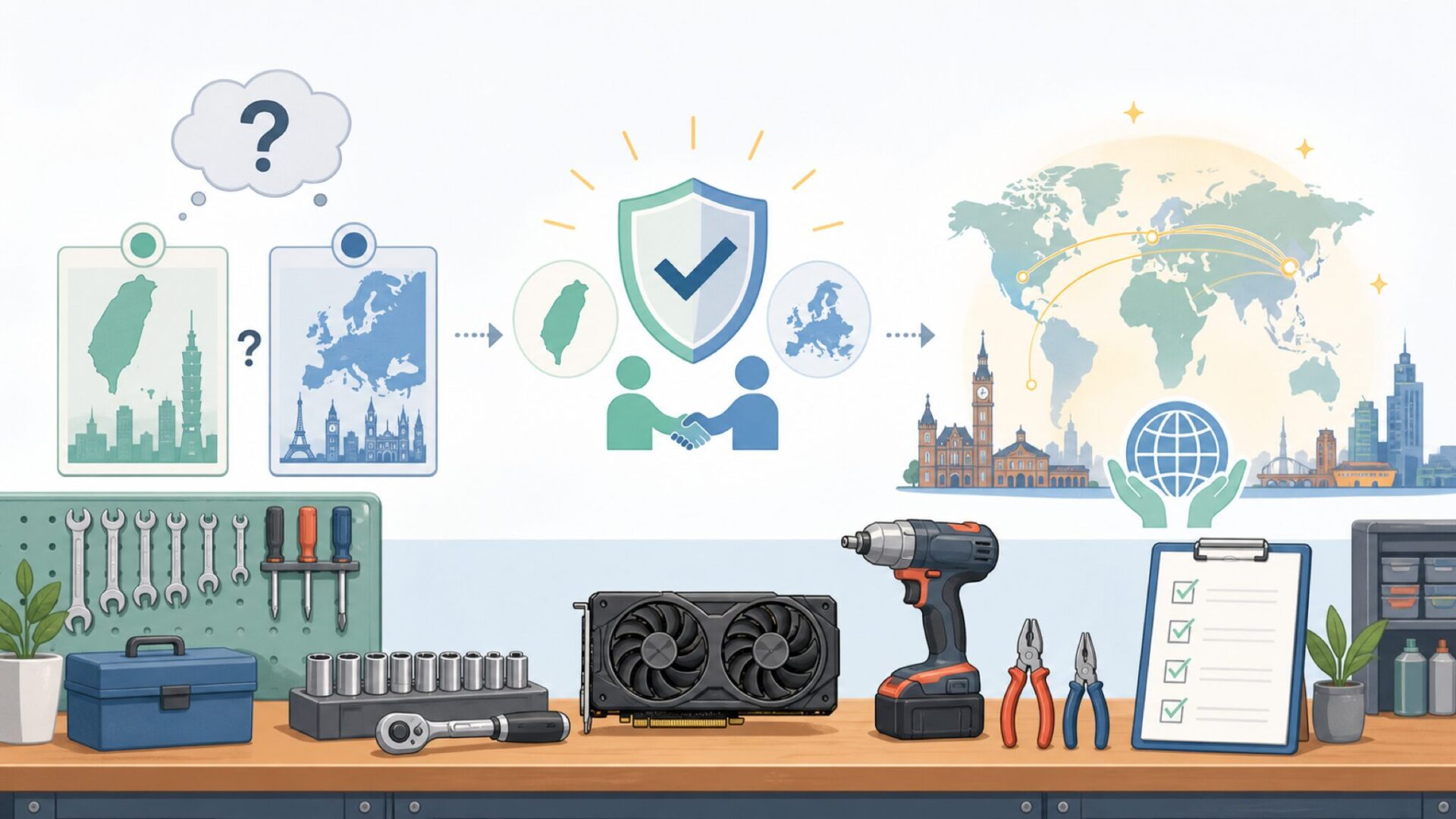 Gainwardの出身国と創業の歴史を表すイラスト