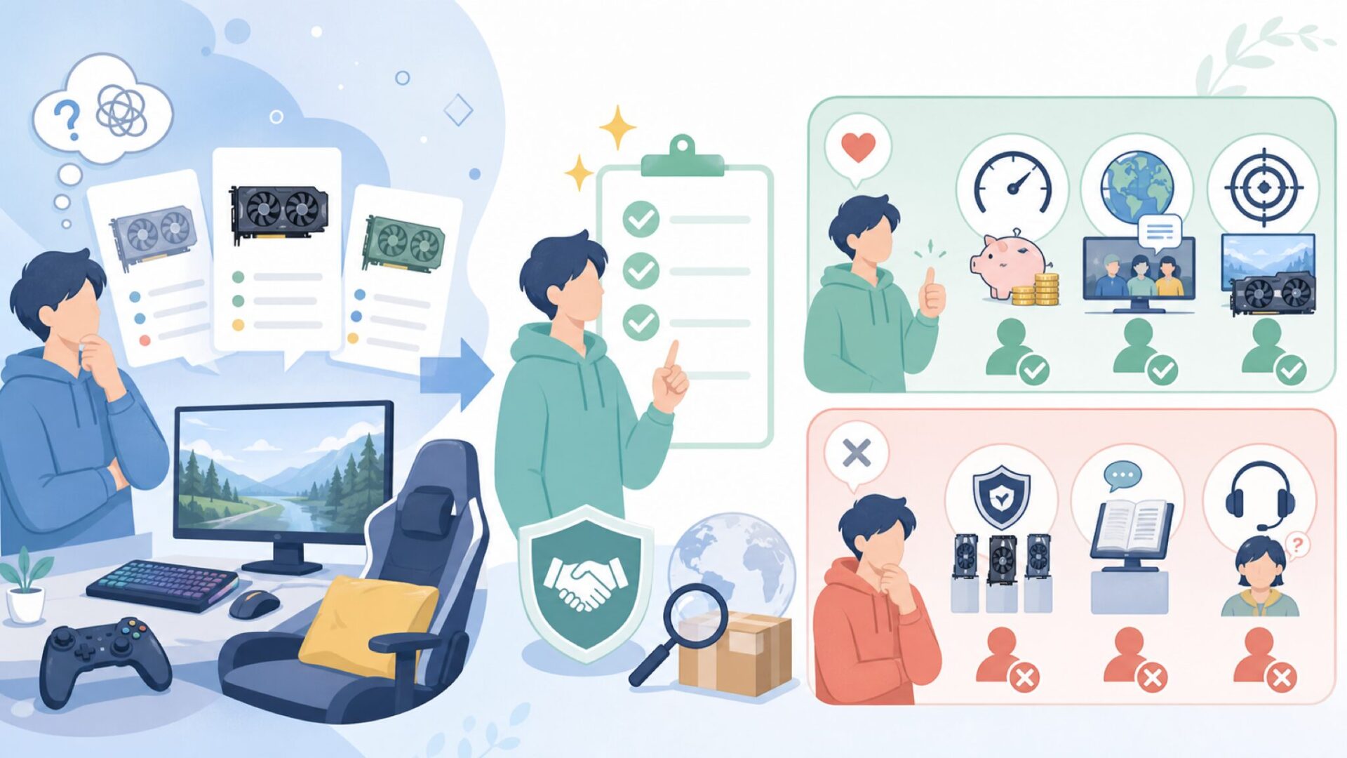 Gainwardを選ぶ判断基準：こんな人におすすめを表すイラスト