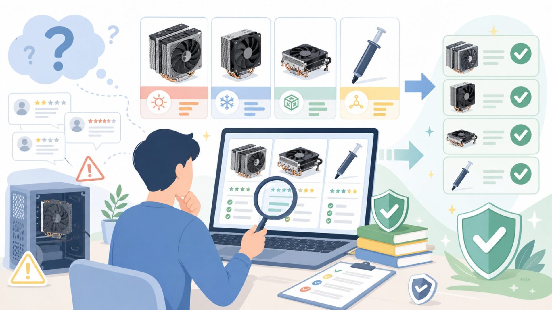 Thermalrightの製品カテゴリと主な特徴を表すイラスト
