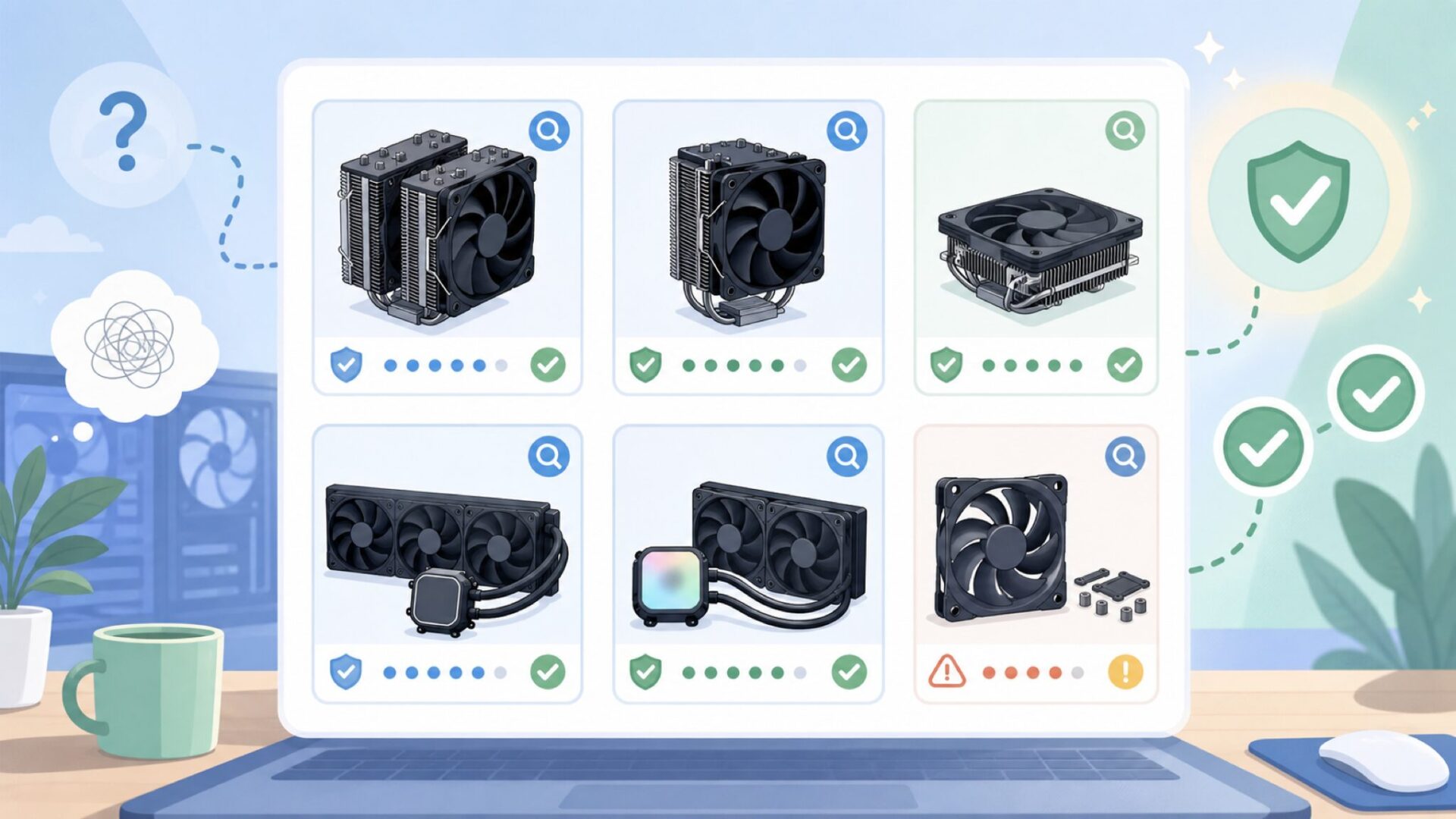 Thermalrightおすすめ製品6選を表すイラスト